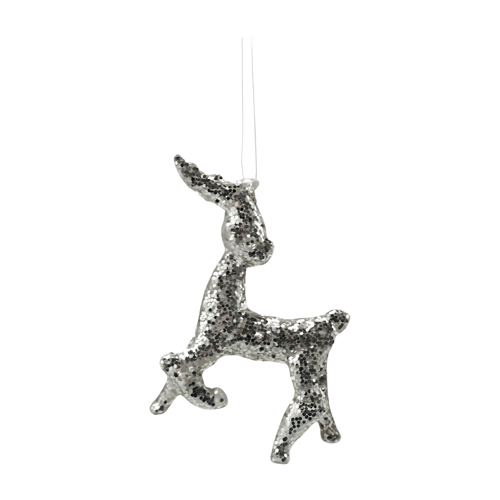 Darstellung von RP Silberhirsch m. Glitter 8 x 6,5 cm