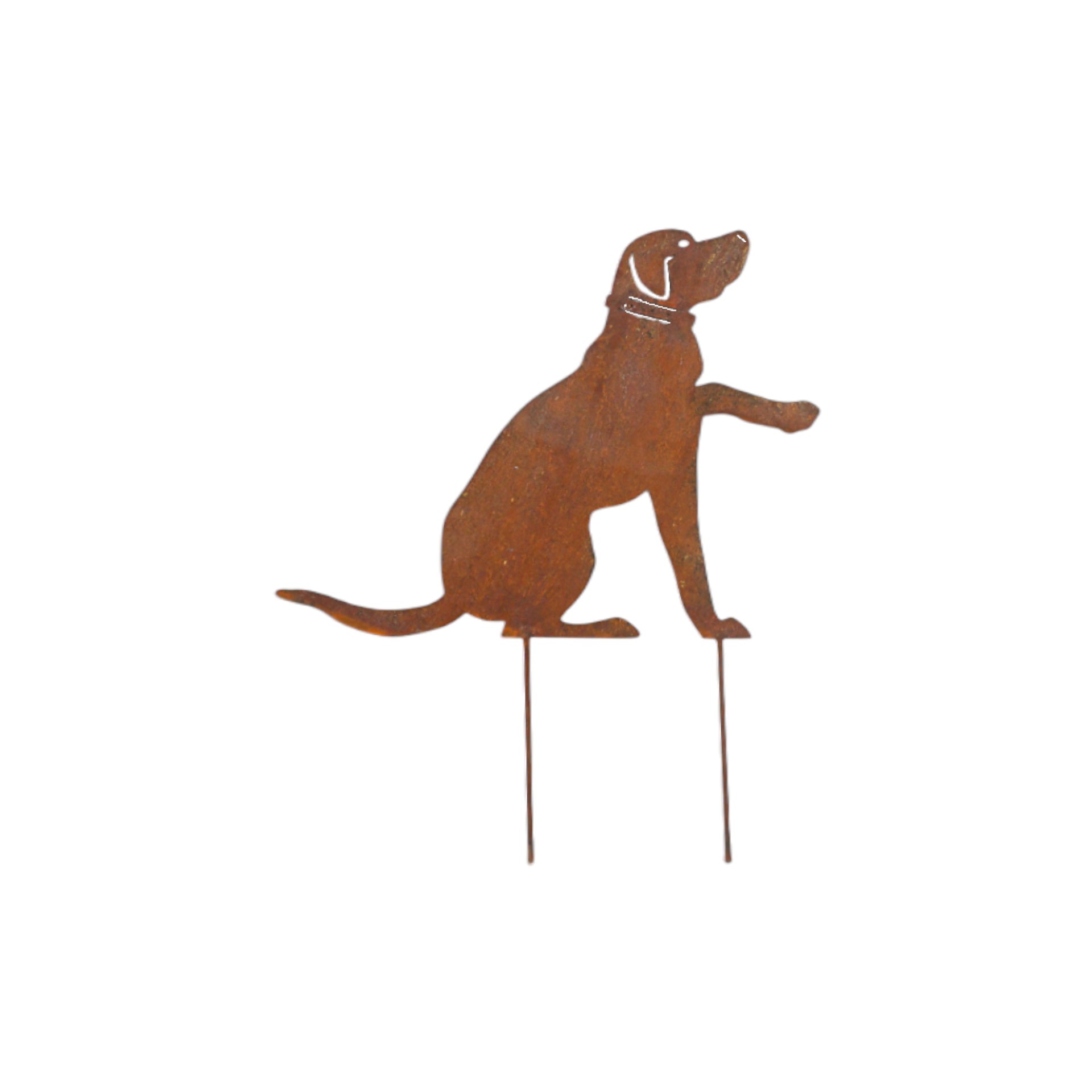 Darstellung von sitzender Hund klein 2 Stäbe