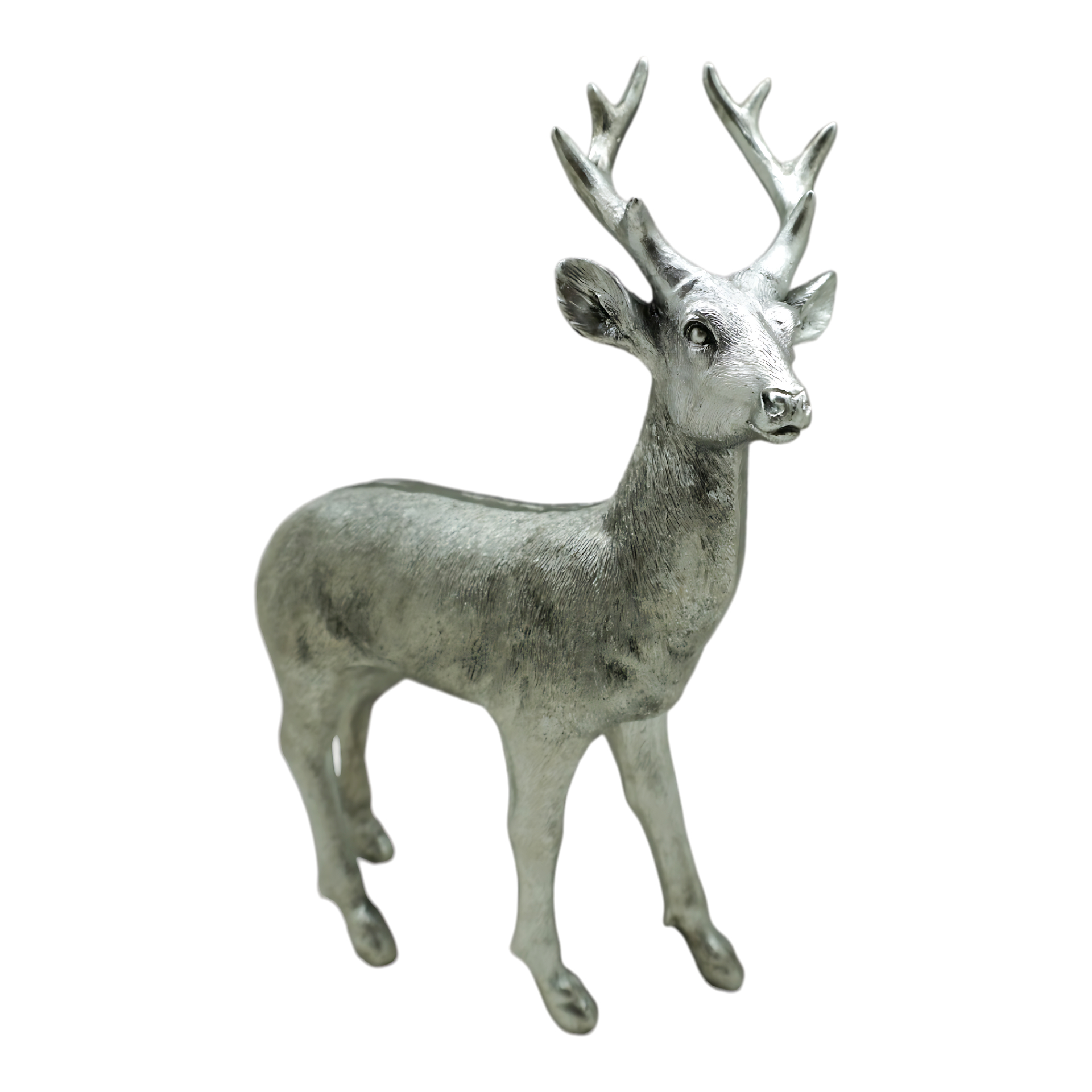 Darstellung von stehender Hirsch gross silber