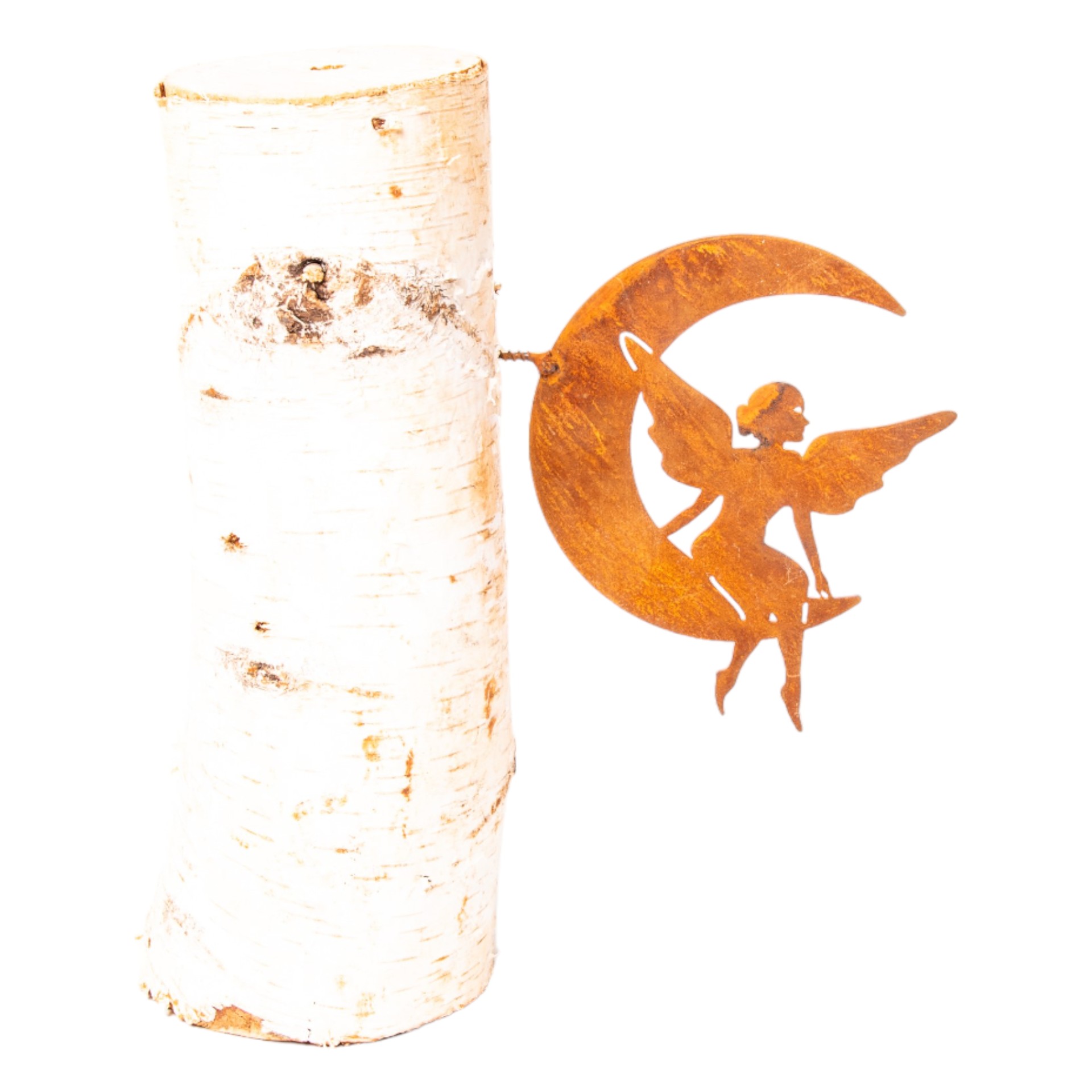 Elfe in Mond sitz. Dorn seitlich Darstellung von Elfe in Mond sitz. Dorn seitlich