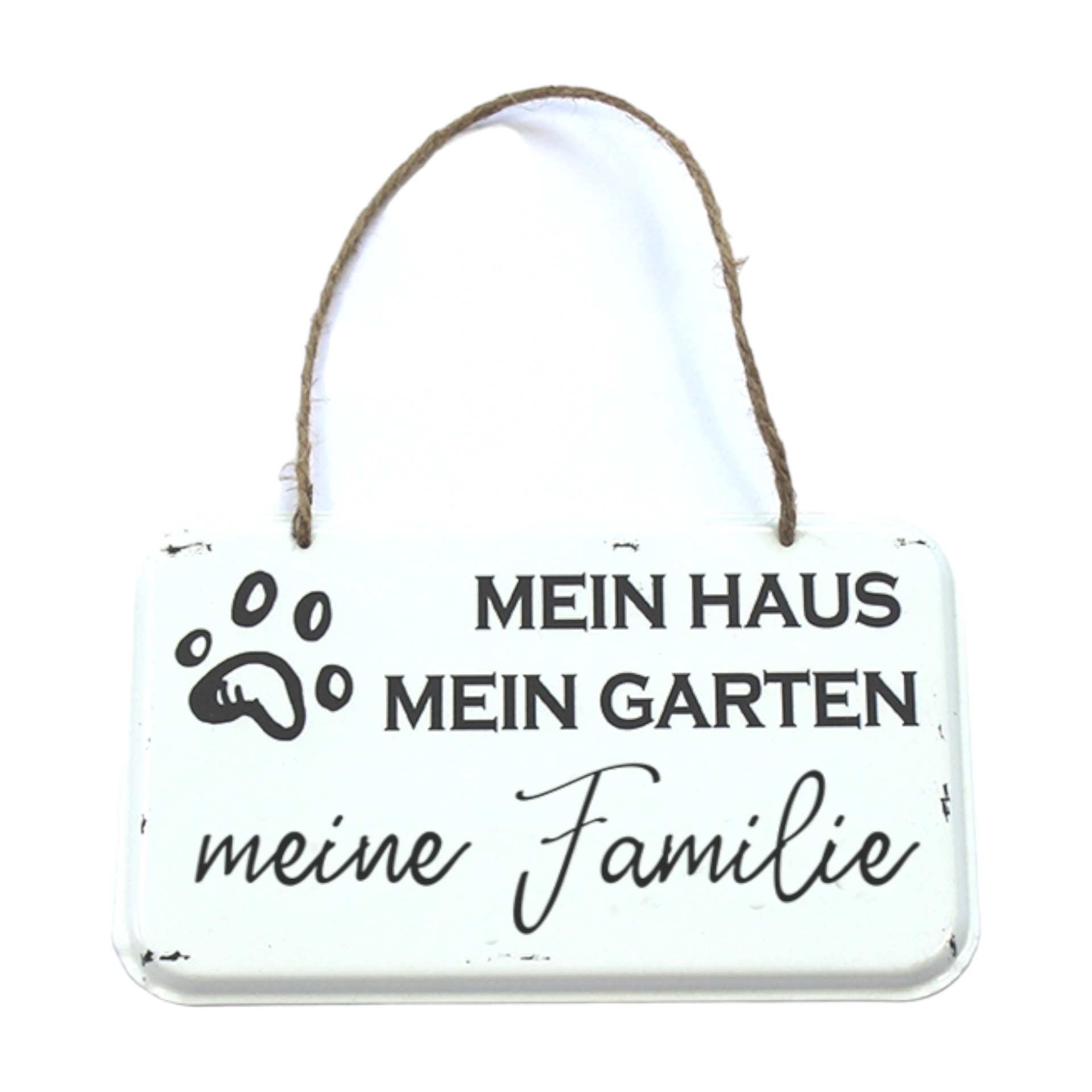 Darstellung von UV-Schild „mein Haus mein Garten 20x12 cm