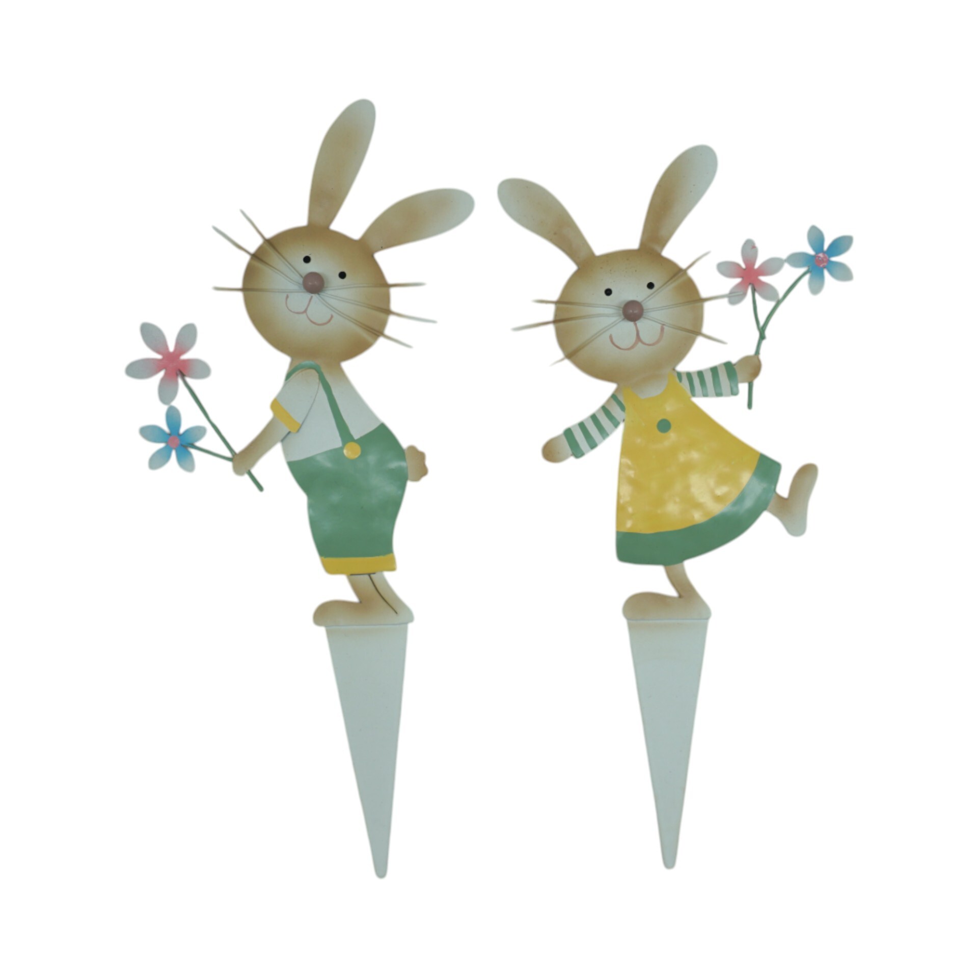 Darstellung von Hasenpaar Blumen a. Pin, sortiert