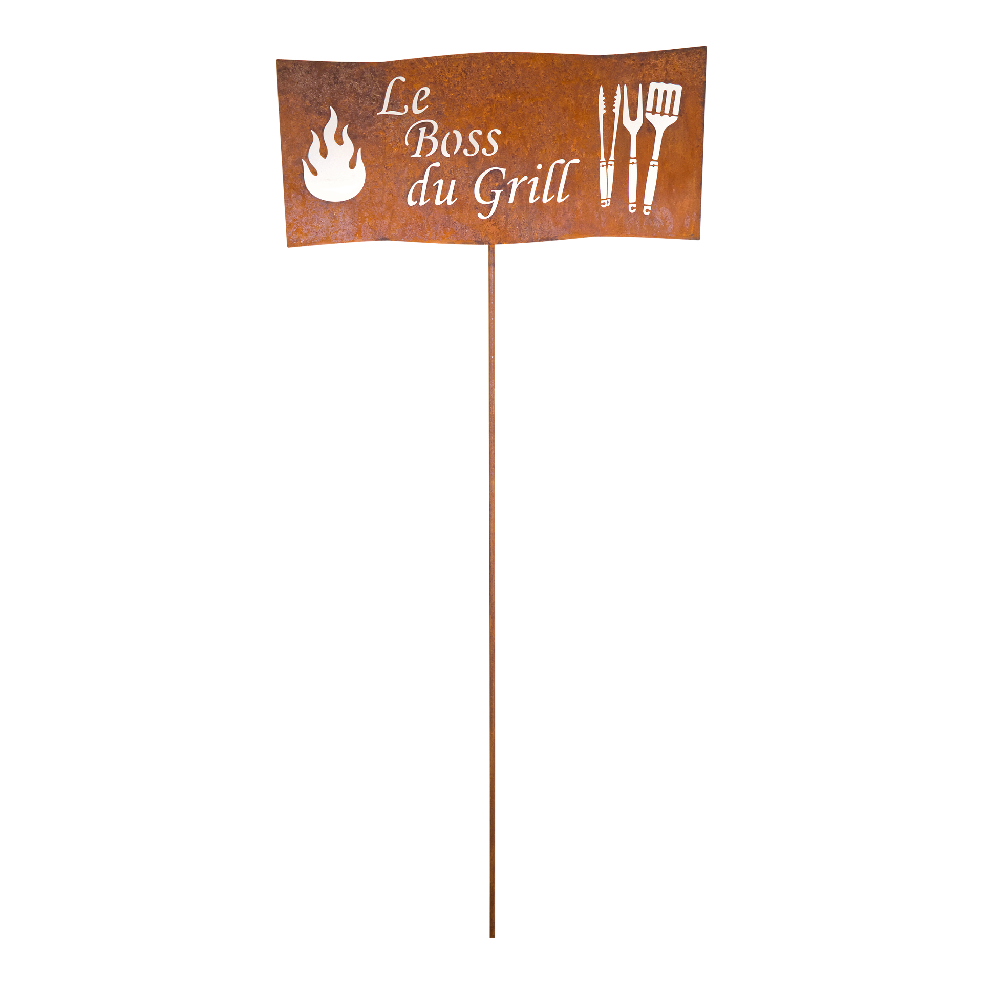 Darstellung von Tafel Le Boss du Grill auf Stab