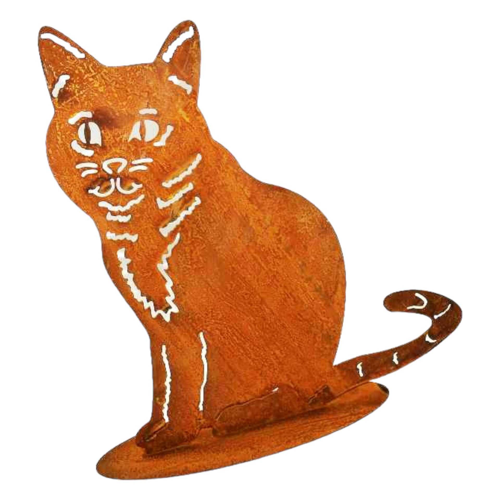 sitzende Katze auf Platte Darstellung von sitzende Katze auf Platte