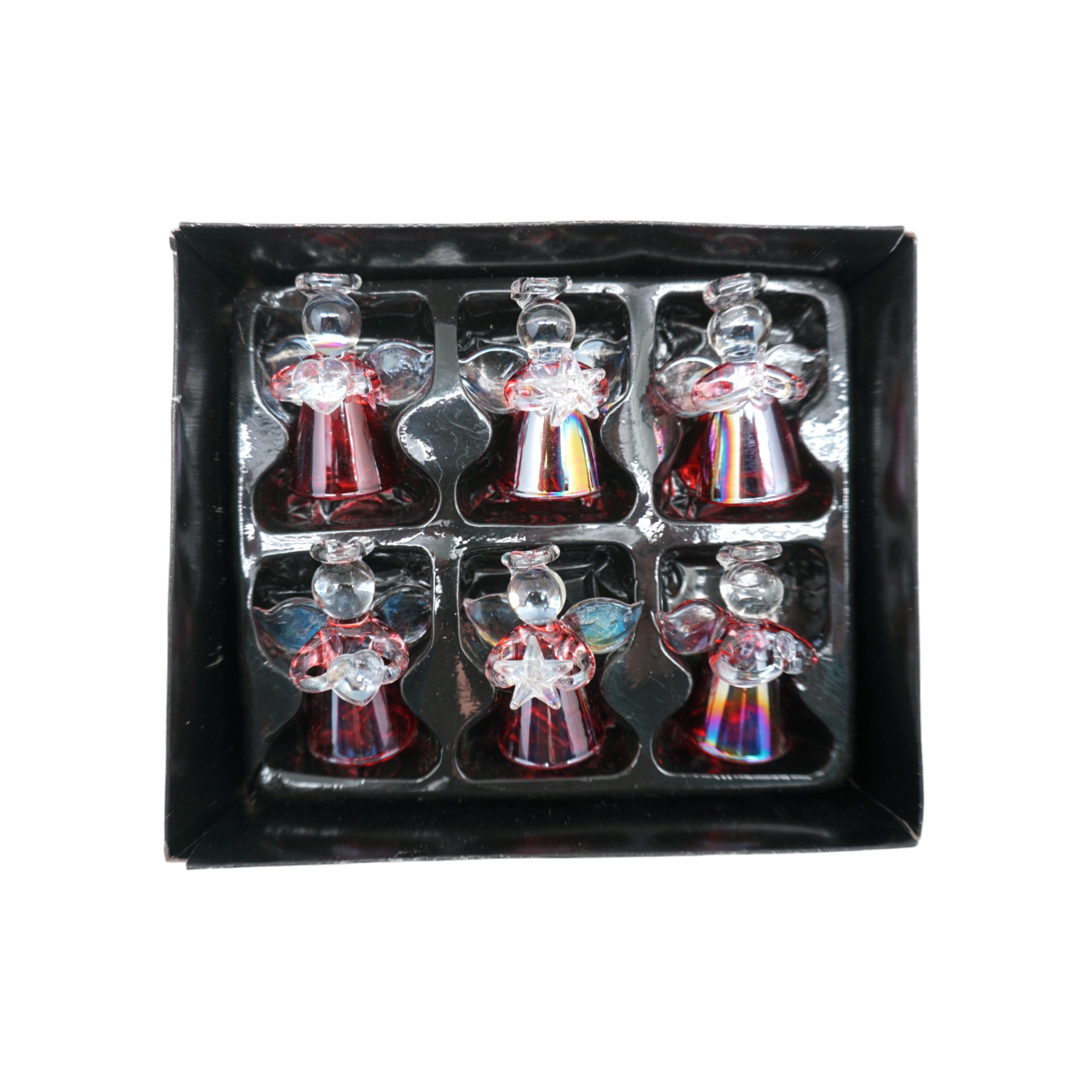 Darstellung von Glasengel natur rot 6tlg.