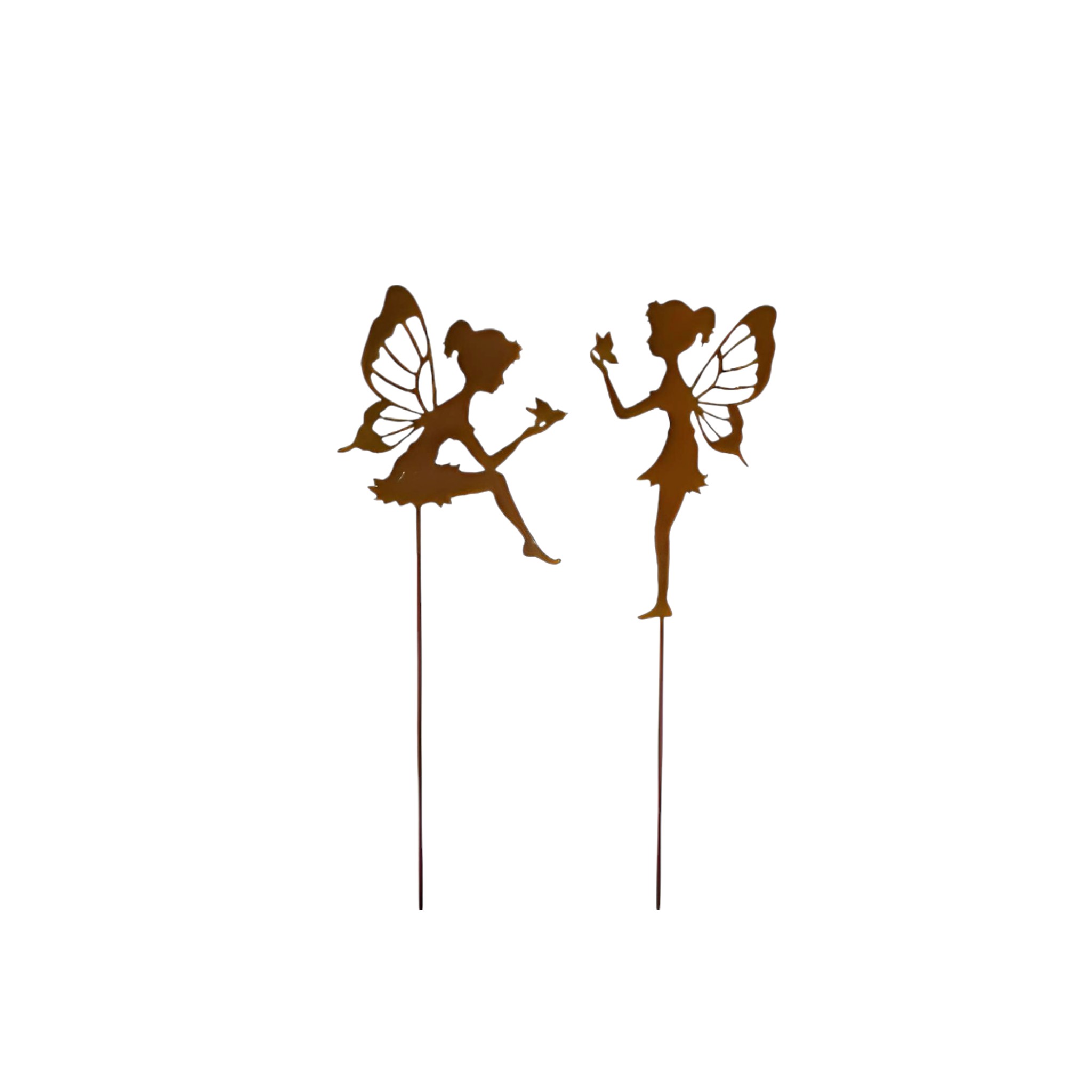 Elfen z. Stecken m. Vogerl u. Schmetterling Darstellung von Elfen z. Stecken m. Vogerl u. Schmetterling