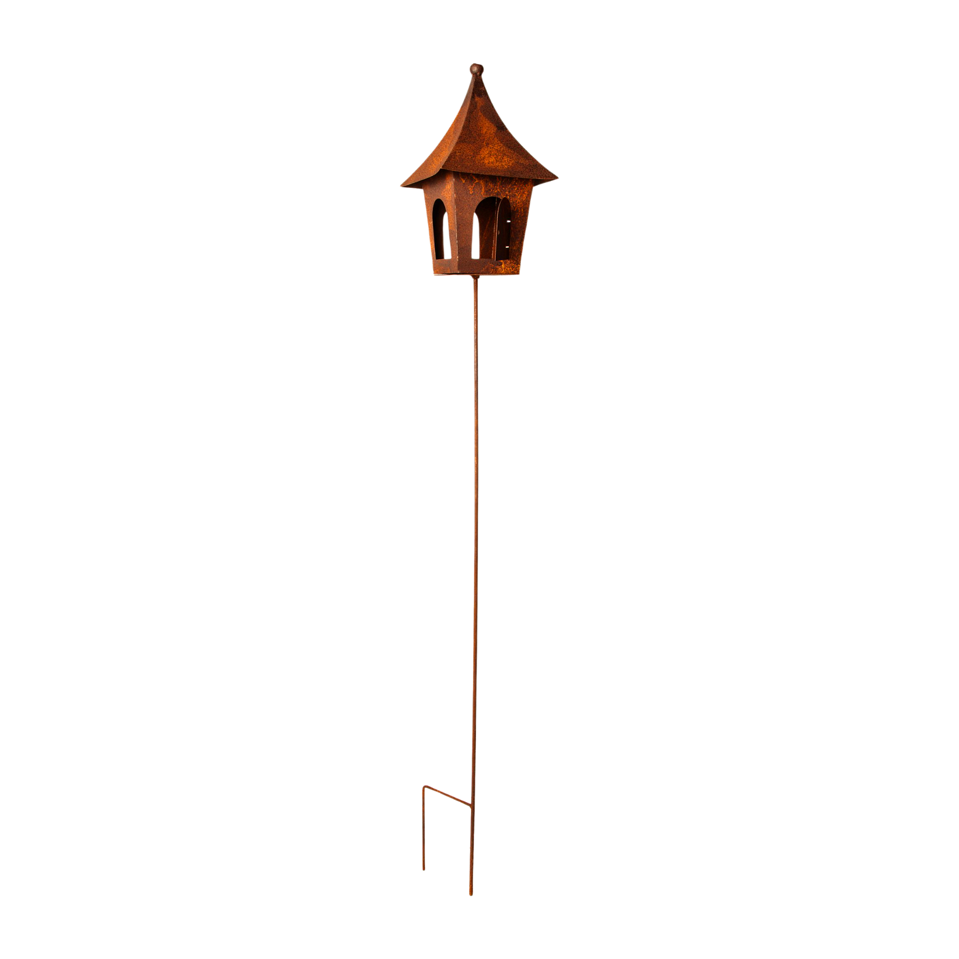Darstellung von Vogelhaus mit Tür auf Stab