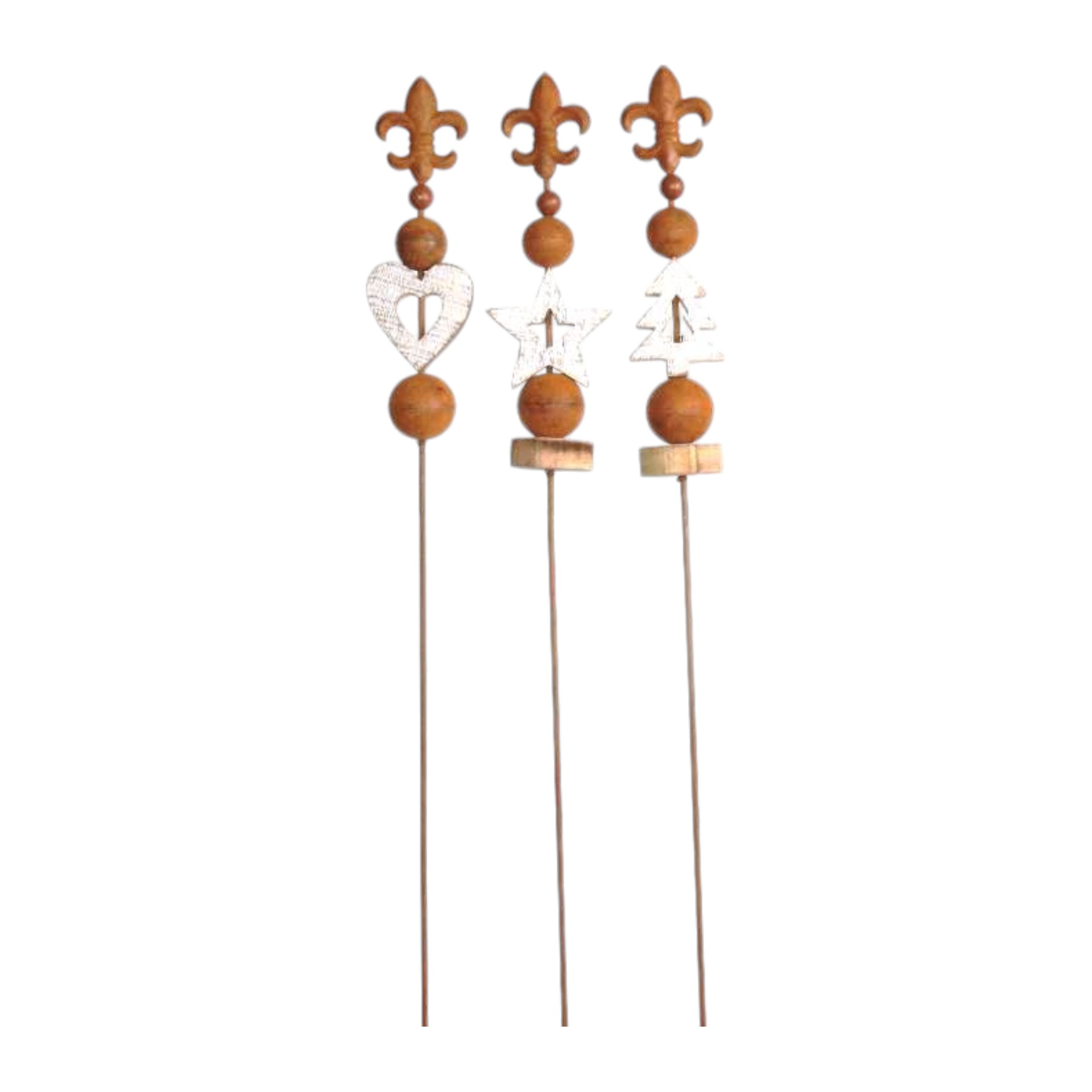 RP Stecker sort. m. Lilien Metall Herz, Baum, Stern Darstellung von RP Stecker sort. m. Lilien Metall Herz, Baum, Stern