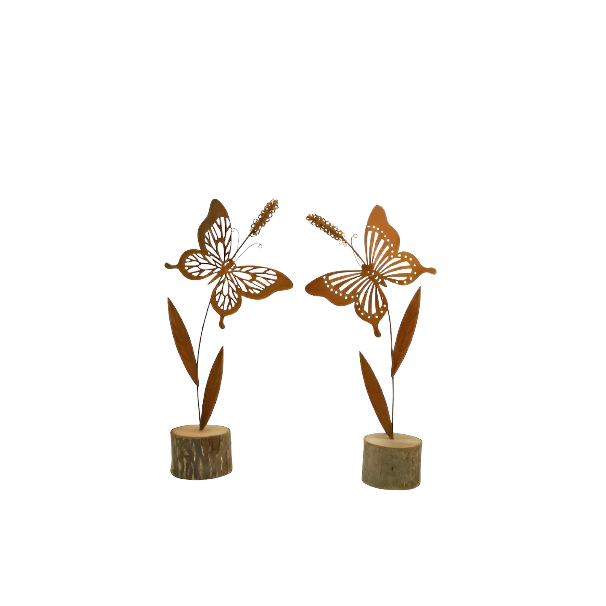 Darstellung von Blume m. Schmetterling m. Holz