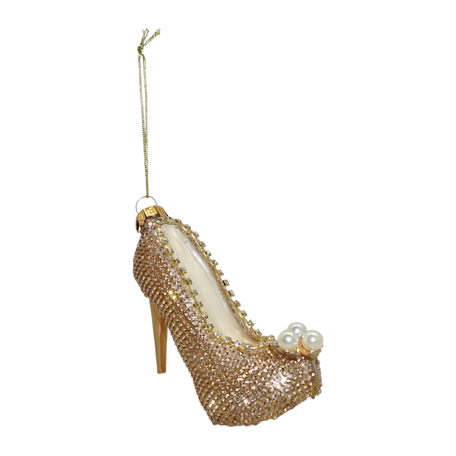 Darstellung von Pumps gold Glas