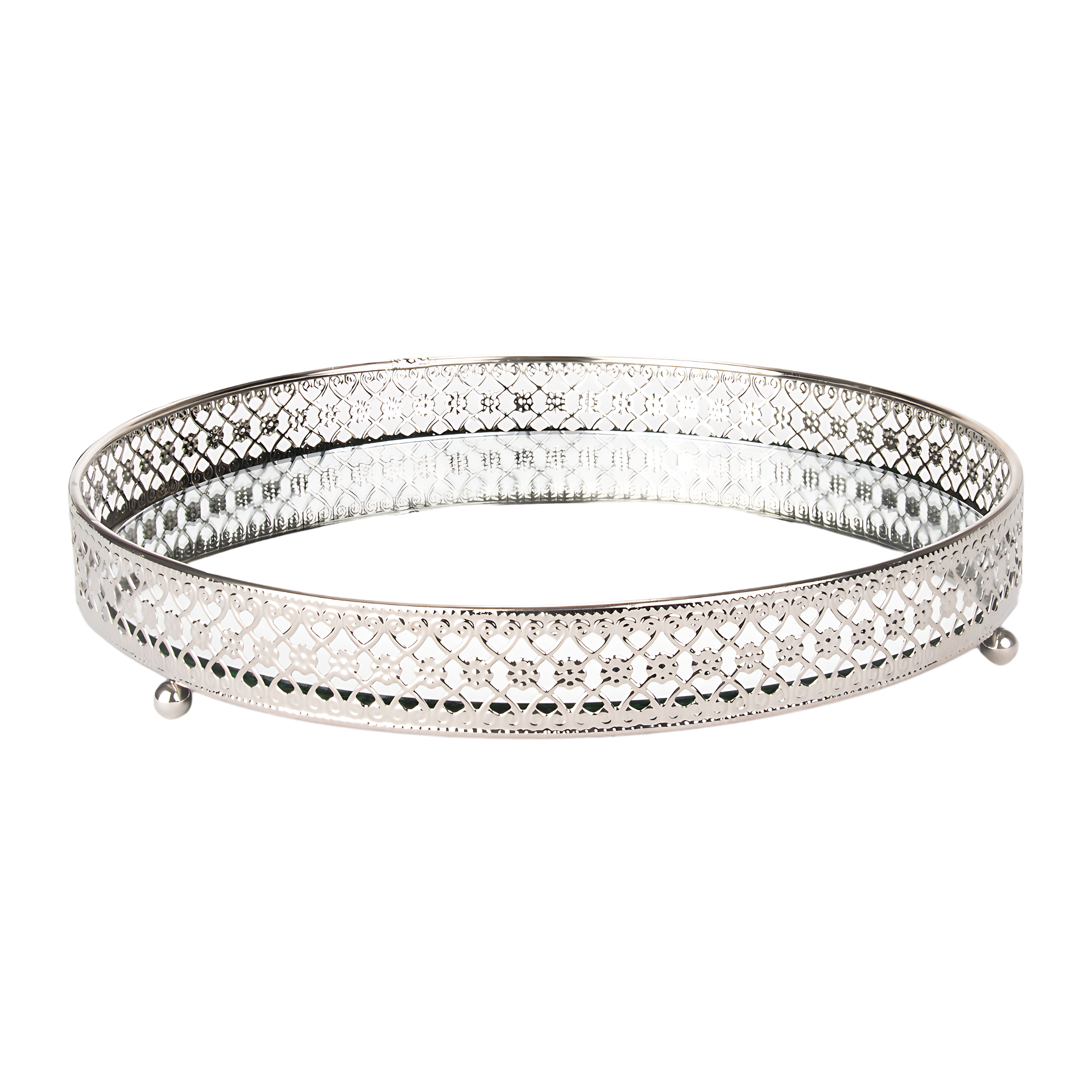 Darstellung von rundes Teller silber mit Metallrand