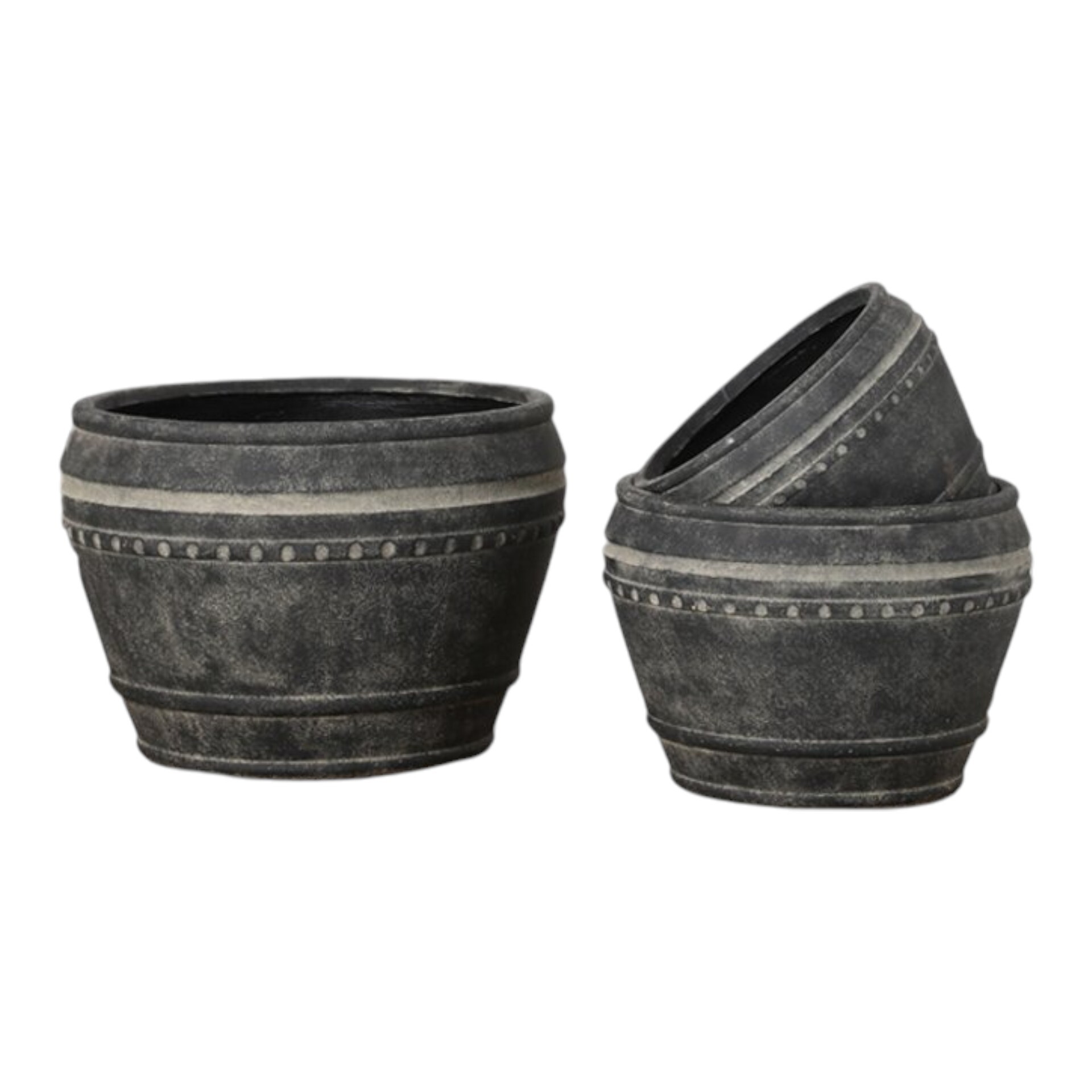 Darstellung von Zementtöpfe 3tlg. black mamba breit