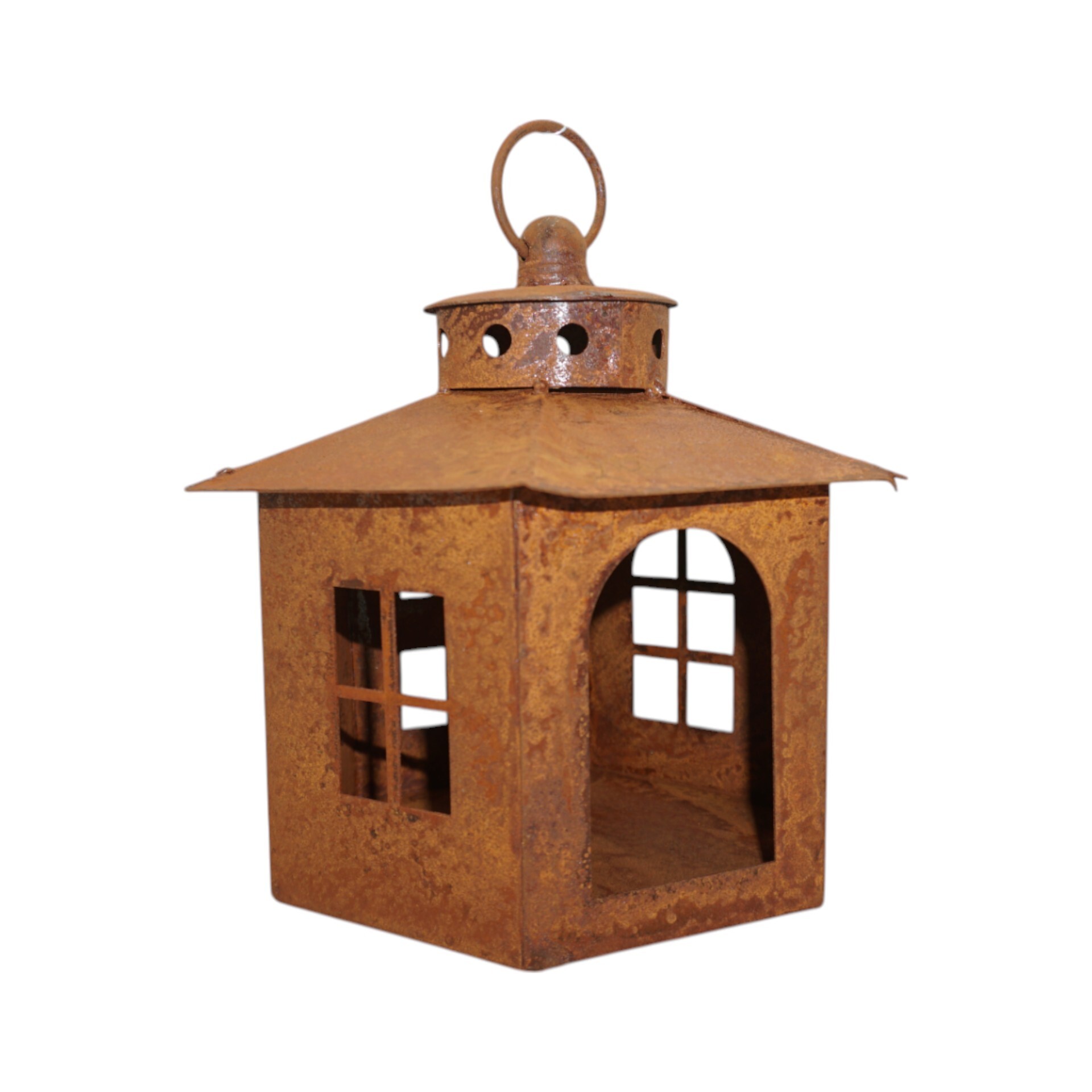 Darstellung von Vogelhaus sechseckig rost m. Ring