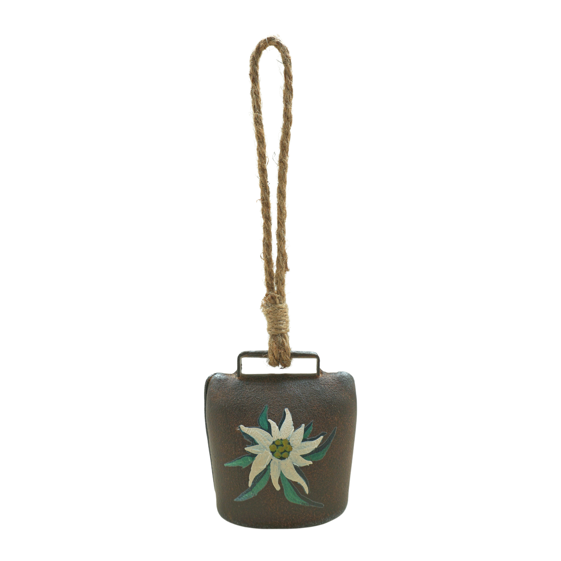 Darstellung von Kuhglocke Edelweiss braun