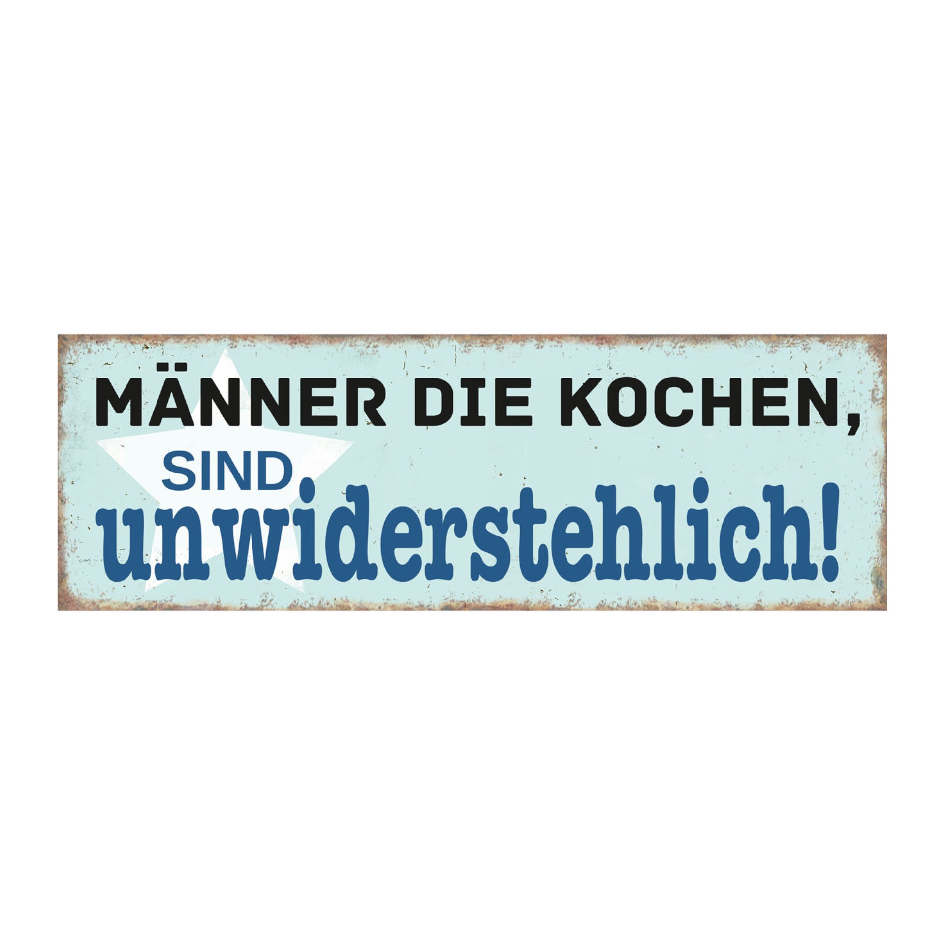 Darstellung von Metallschild Männer die kochen, sind...