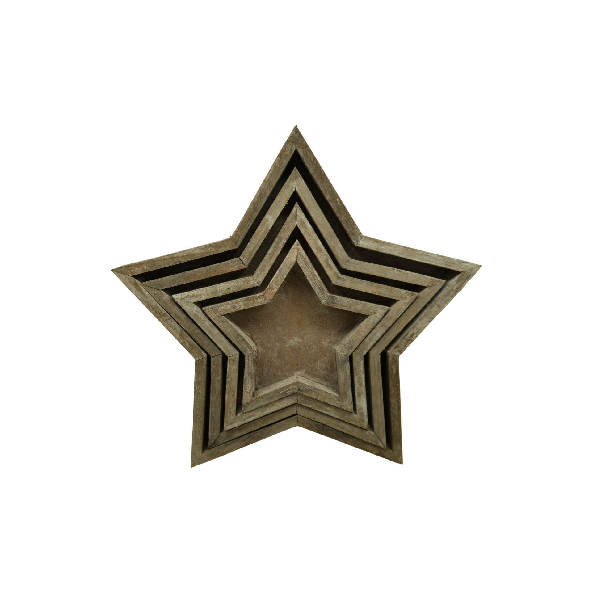 Darstellung von RP Kerzenteller Stern 4-tlg. Holz