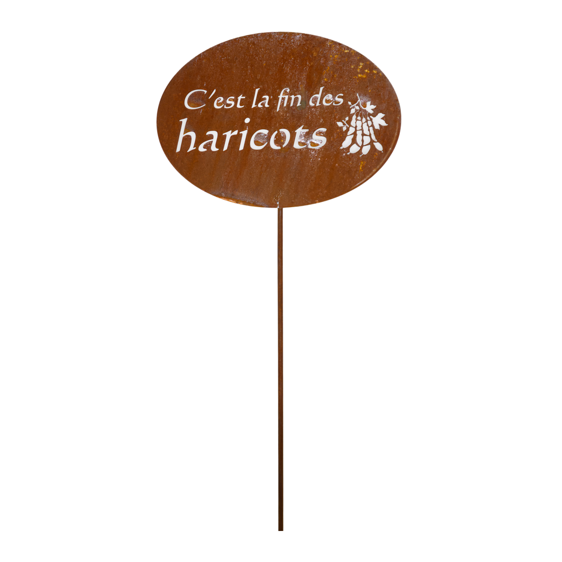 Darstellung von Tafel oval auf Stab C’est la fin des haricots