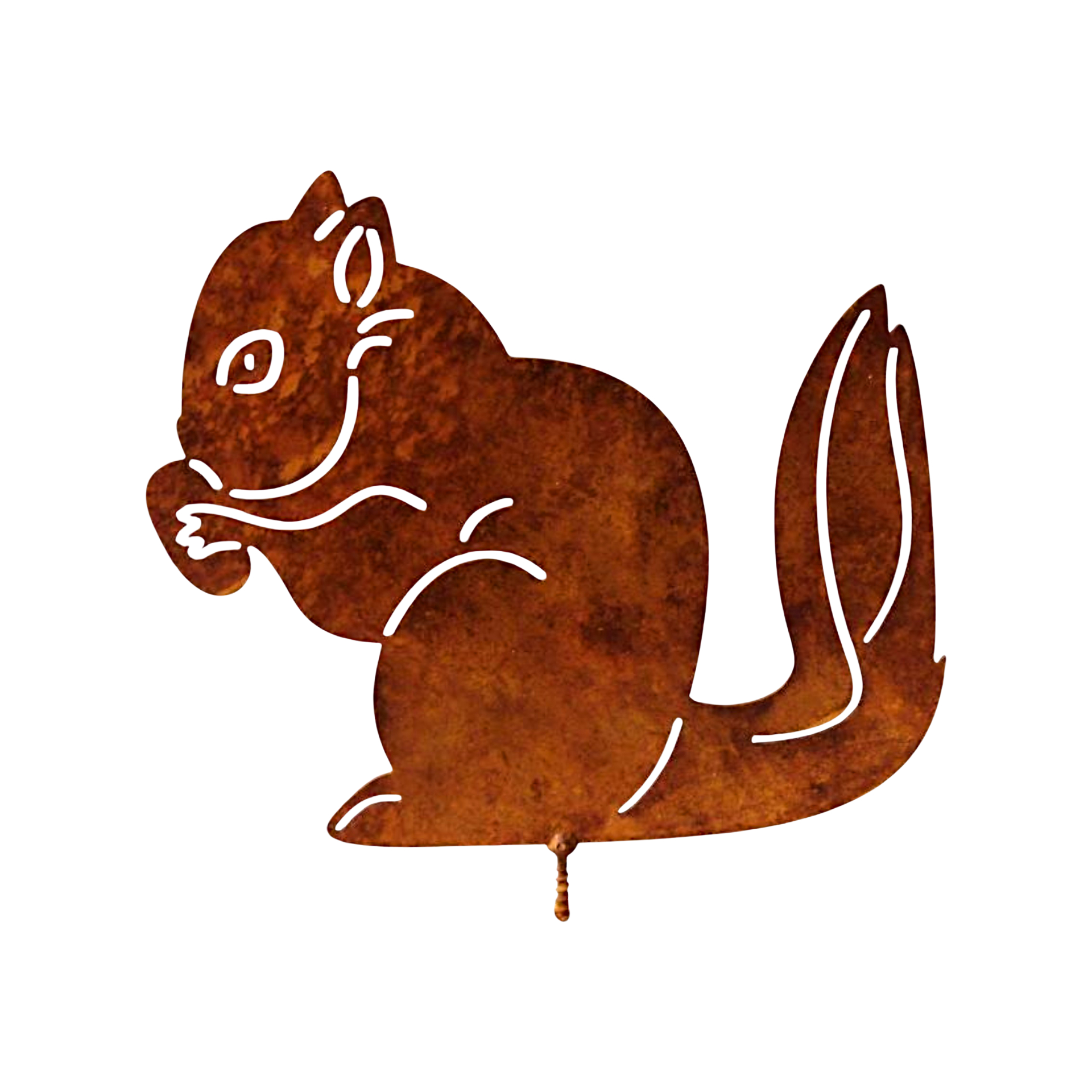 Darstellung von Eichhörnchen m. Nuss u. Dorn rost