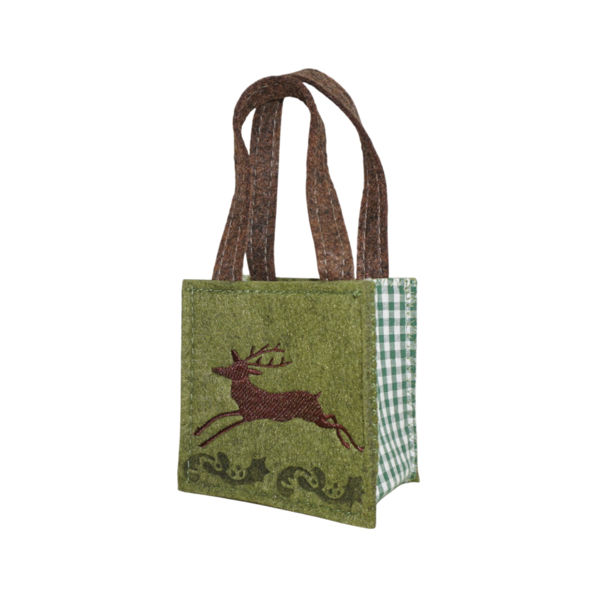 Filztasche mini rechteckig mit Hirsch gr Darstellung von Filztasche mini rechteckig mit Hirsch gr