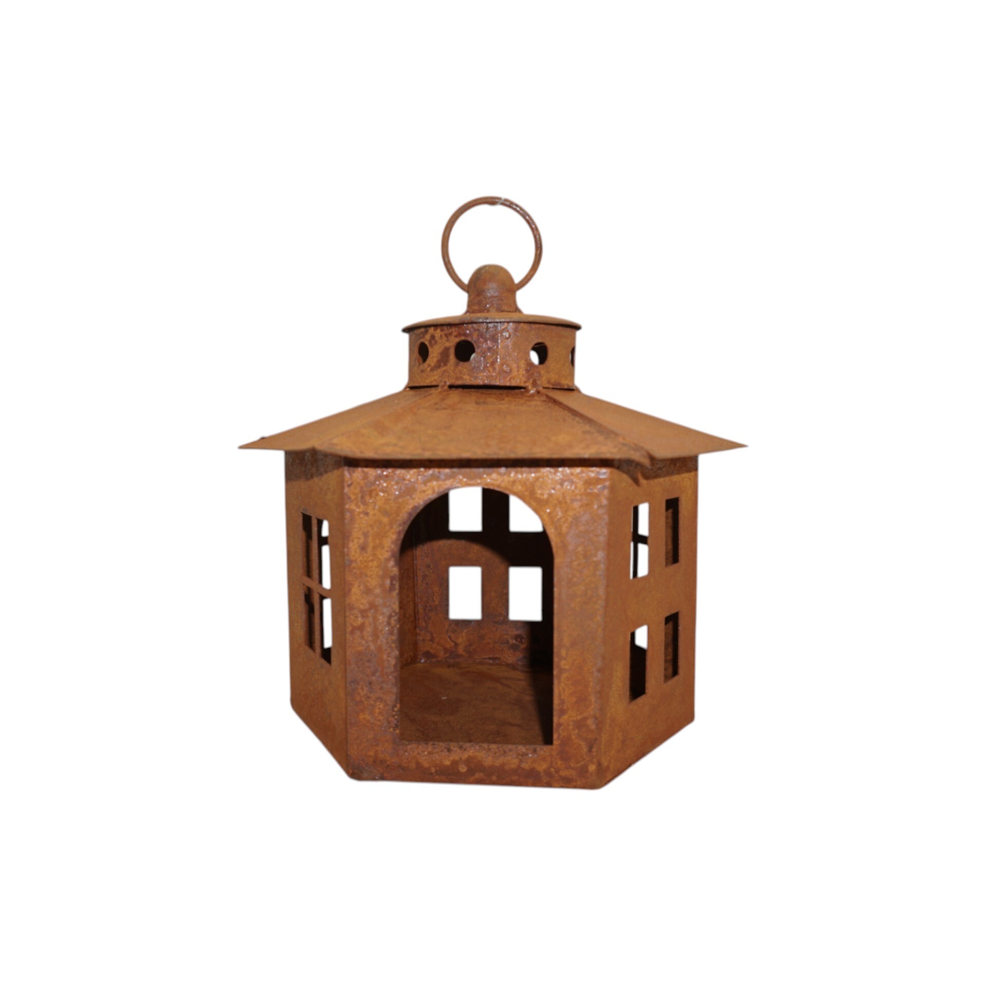 Vogelhaus sechseckig rost m. Ring Darstellung von Vogelhaus sechseckig rost m. Ring