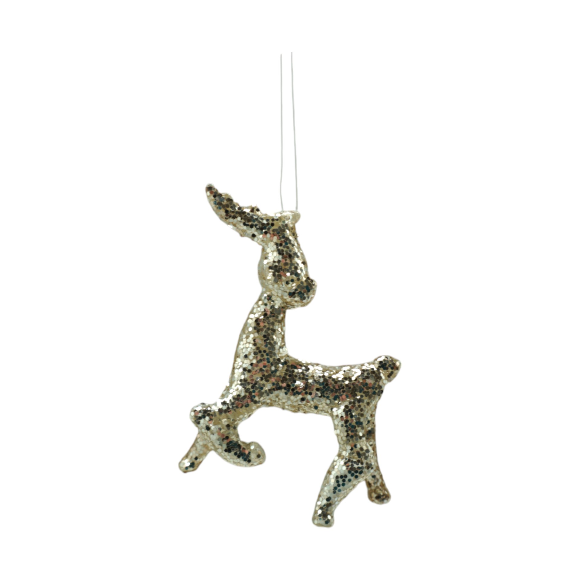 Darstellung von RP Silberhirsch m. Glitter 8 x 6,5 cm