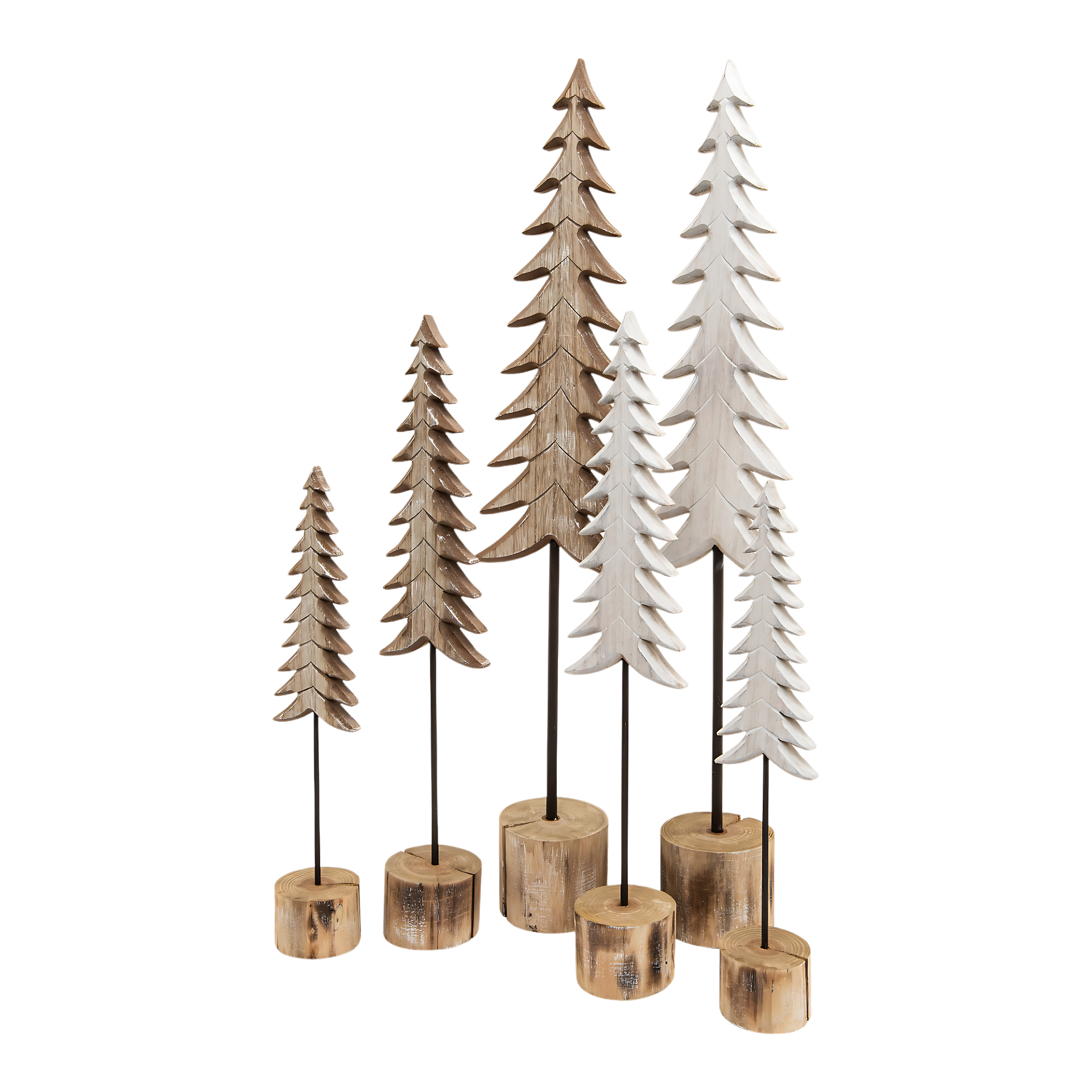Darstellung von Holzbaum a. Fuss weiss klein