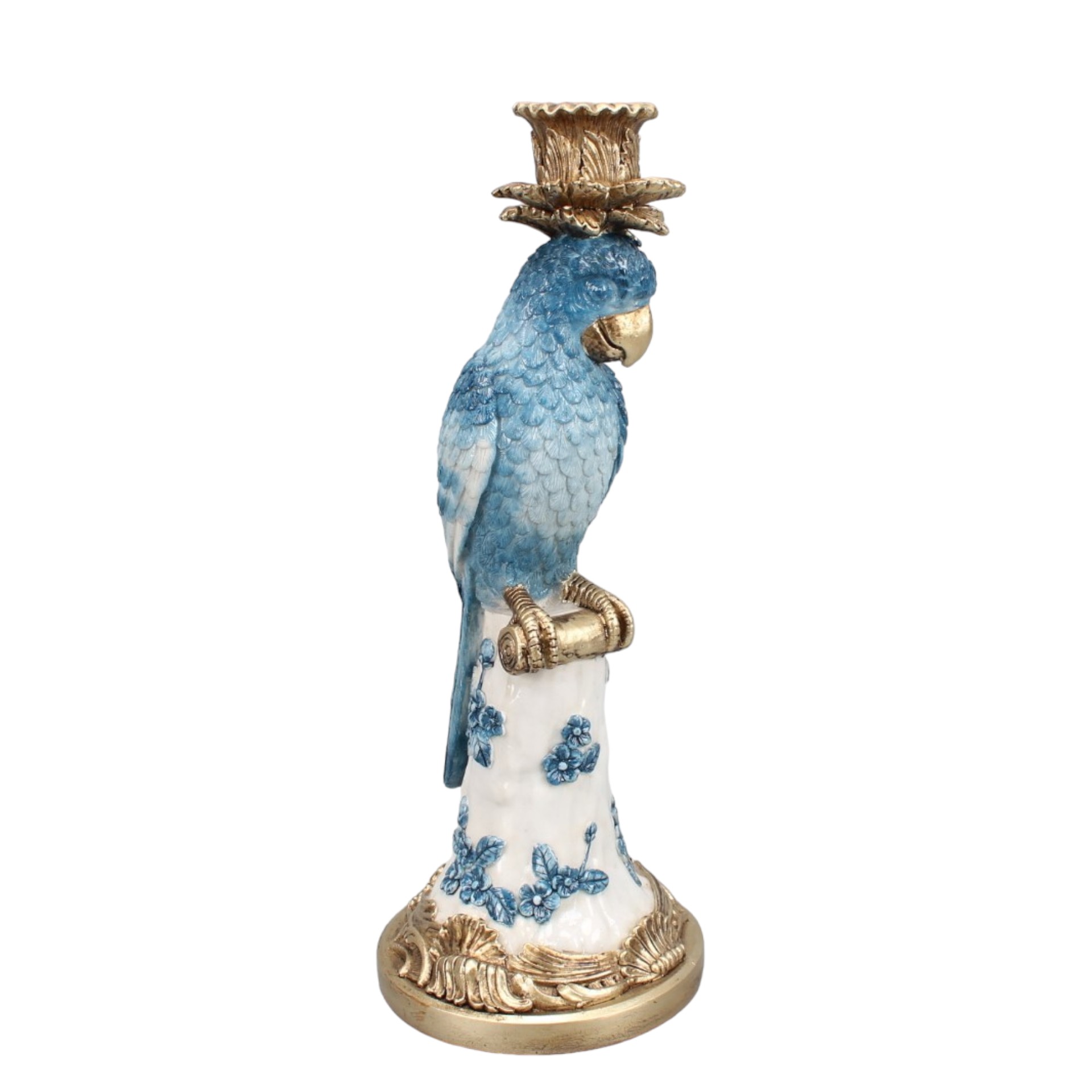 RP Kerzenhalter blauer Papagei a. rundem Sockel Darstellung von RP Kerzenhalter blauer Papagei a. rundem Sockel