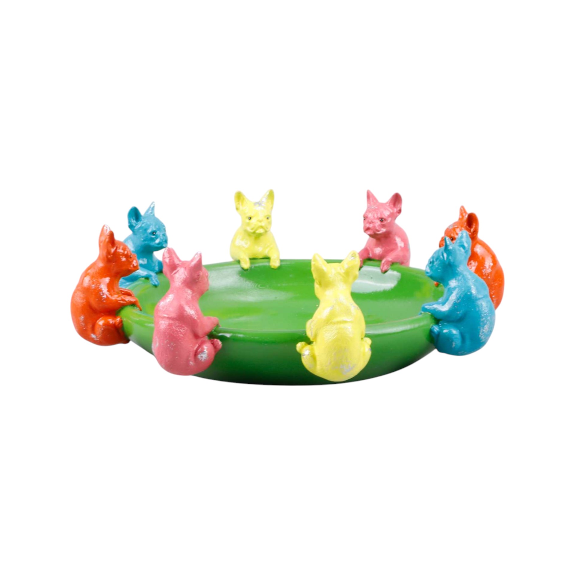 Darstellung von Trinkschale Bulldoggen grüne Schale