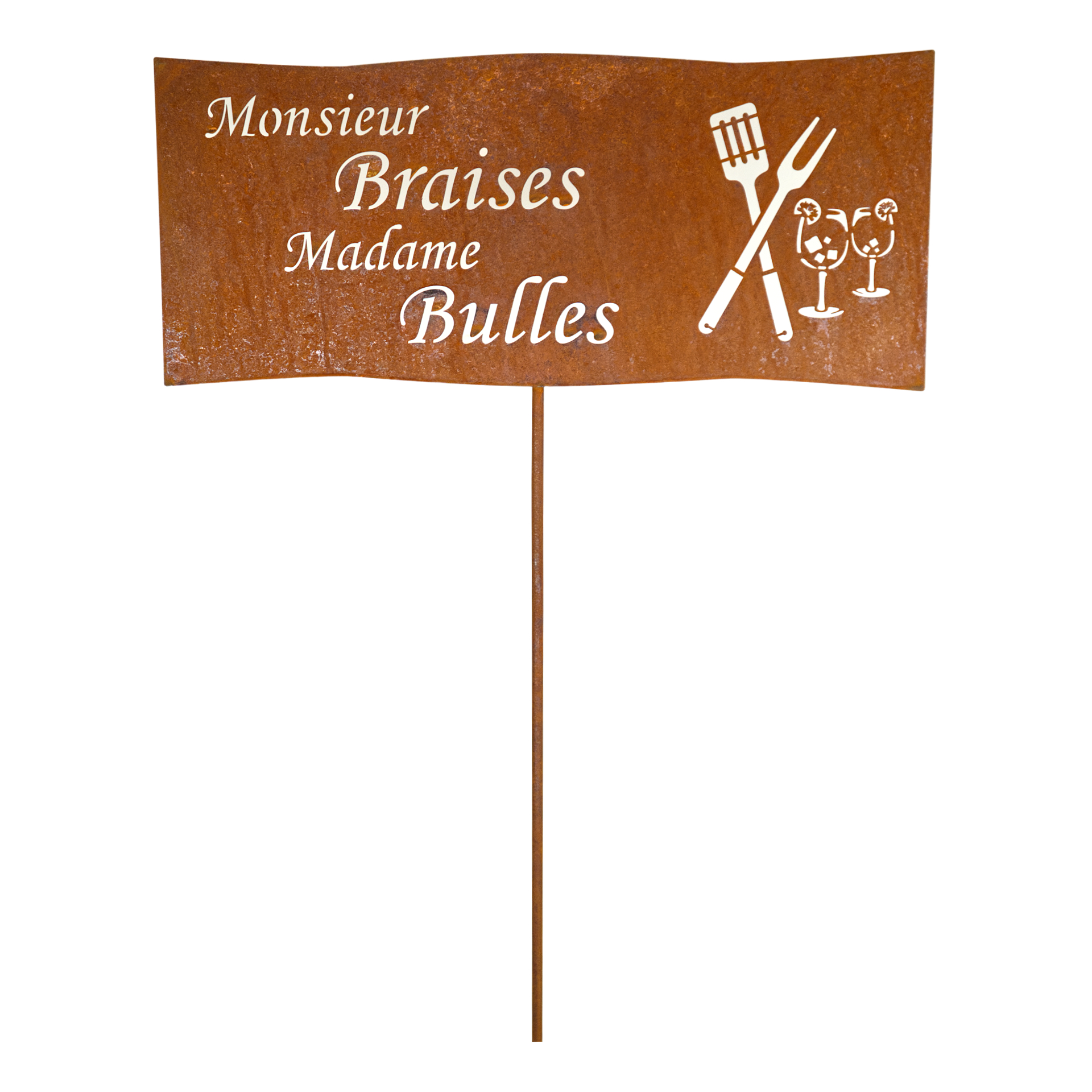 Darstellung von Tafel Monsieur Braises Madame Bulles auf Stab