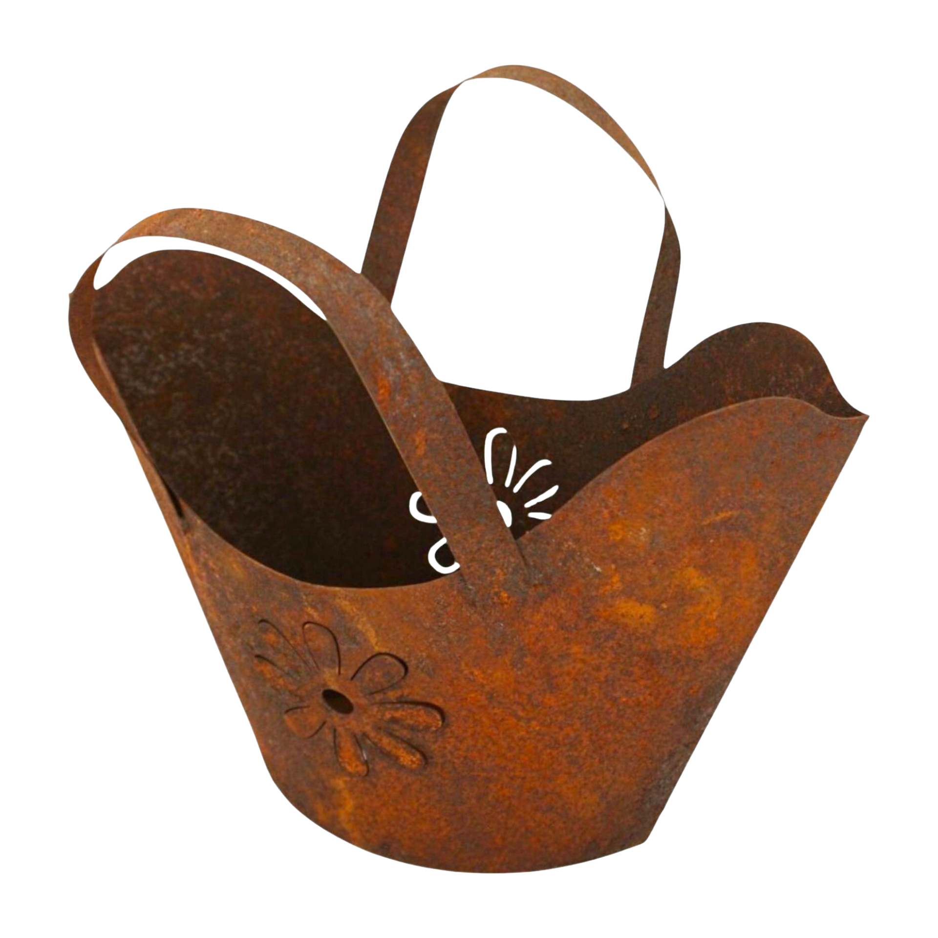 Darstellung von Handtasche rost m. Blume, h= 37 cm, 1,55 kg
