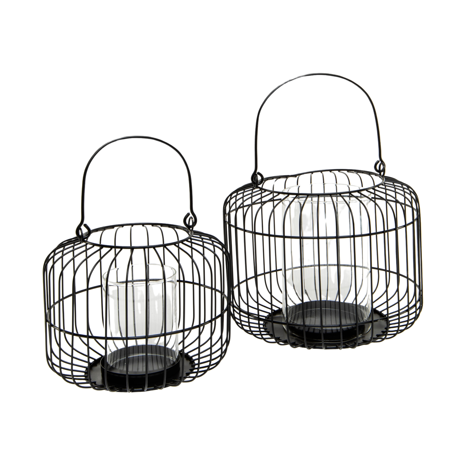 Darstellung von RP Drahtwindlicht schwarz m. Glas gross