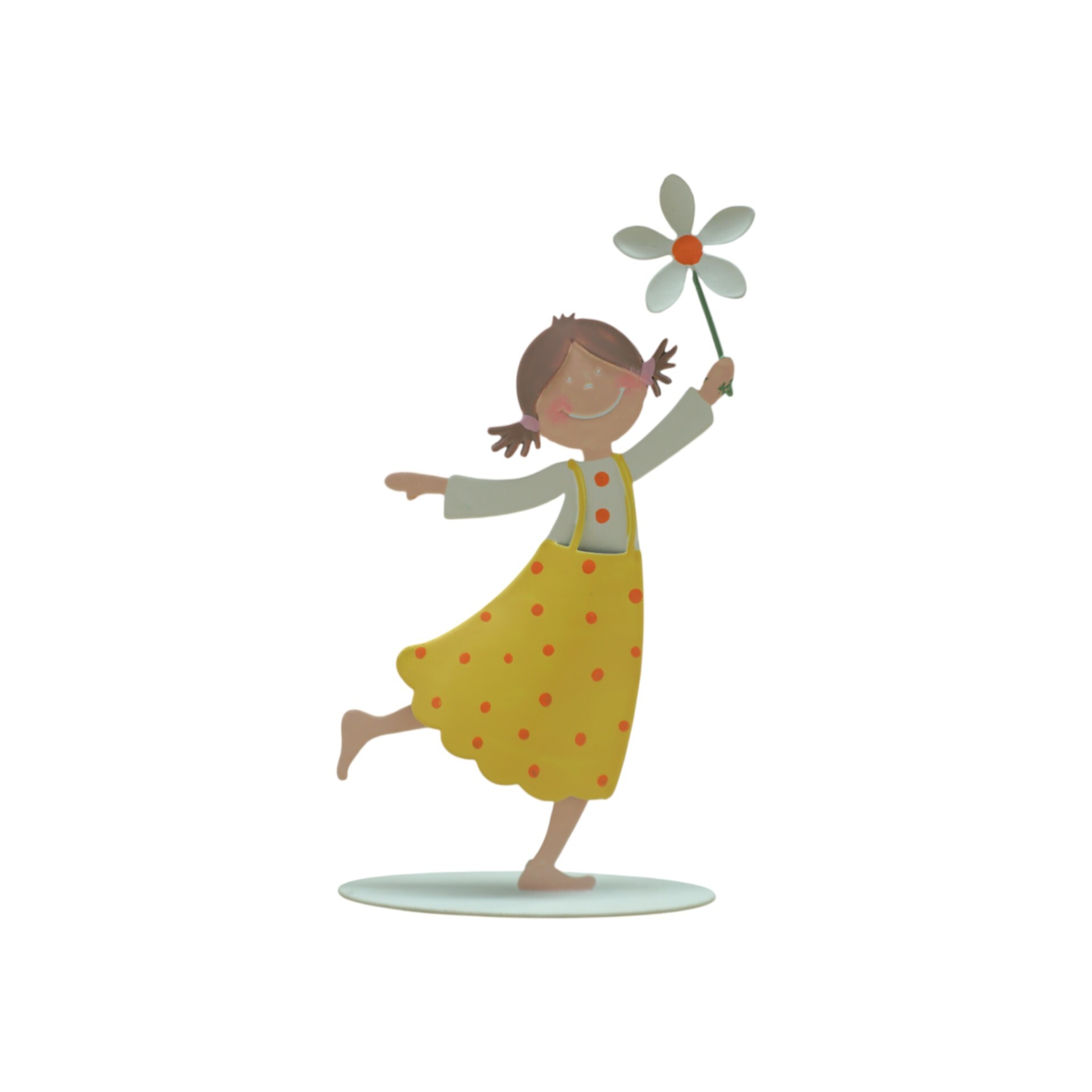 Darstellung von Pünktchentanz a. Platte, GELB Margerite klein