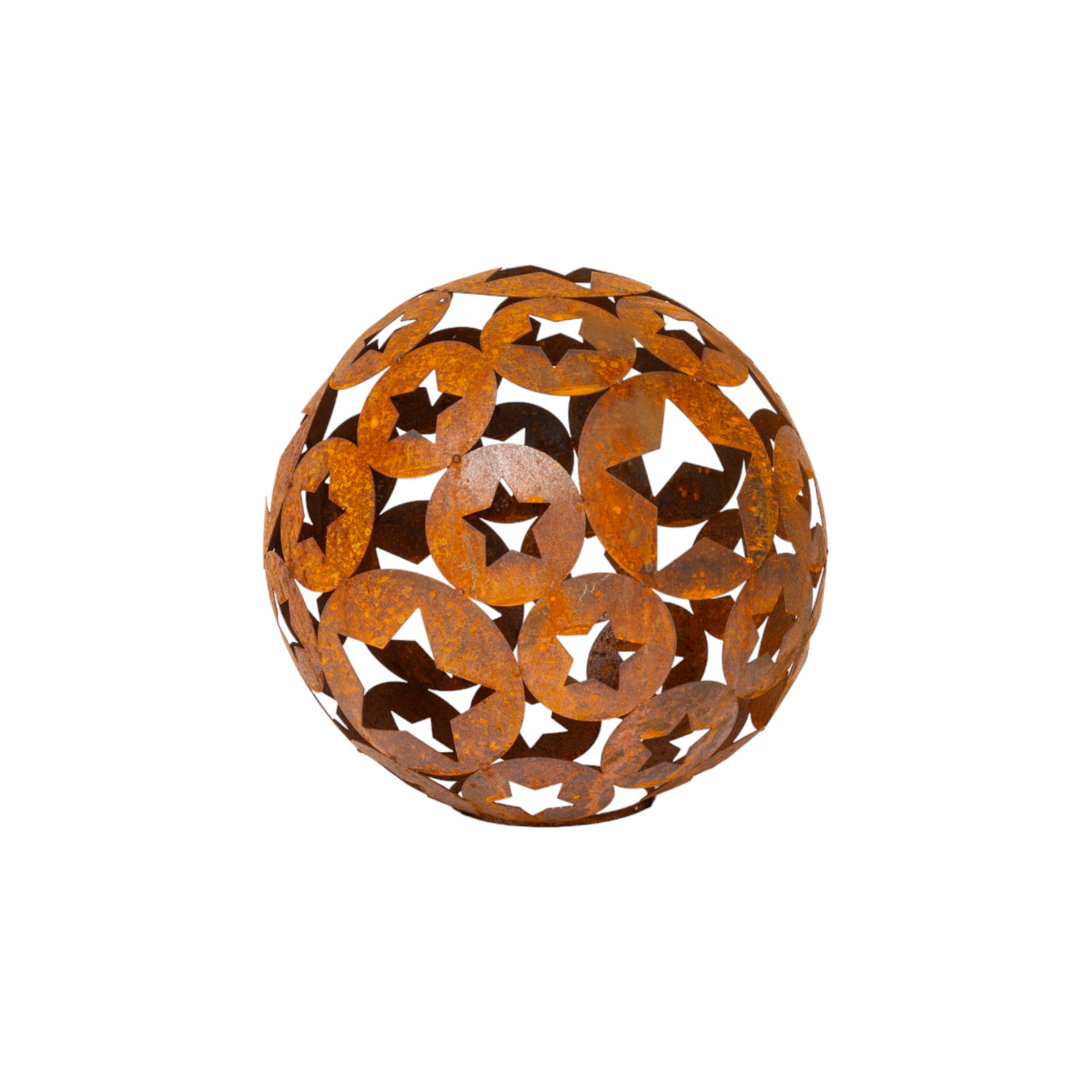 Dekokugel mit Sterne rost Darstellung von Dekokugel mit Sterne rost