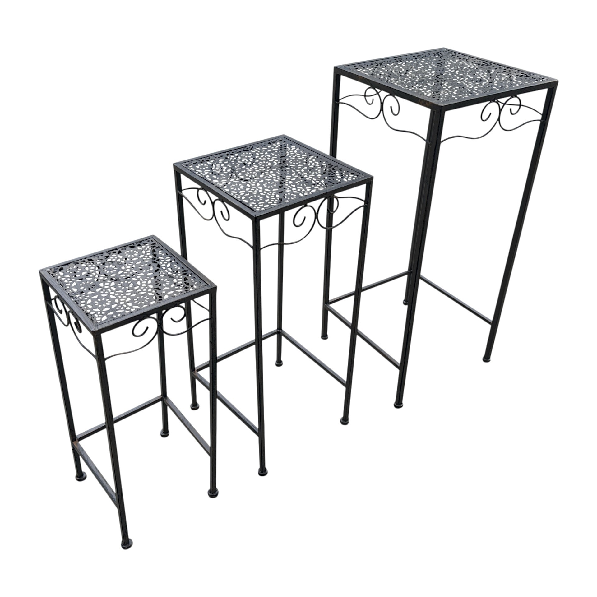 Darstellung von Hocker 3tlg. eckig hoch rustico