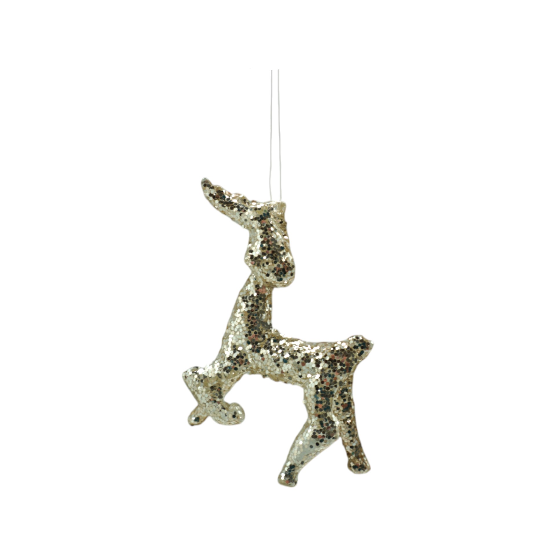 Darstellung von RP Silberhirsch m. Glitter 8 x 6,5 cm