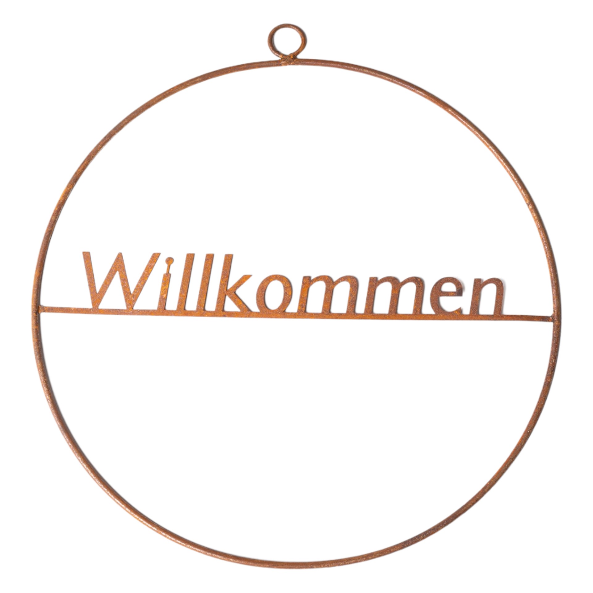 Darstellung von Hänger Drahtring gross mit Willkommen