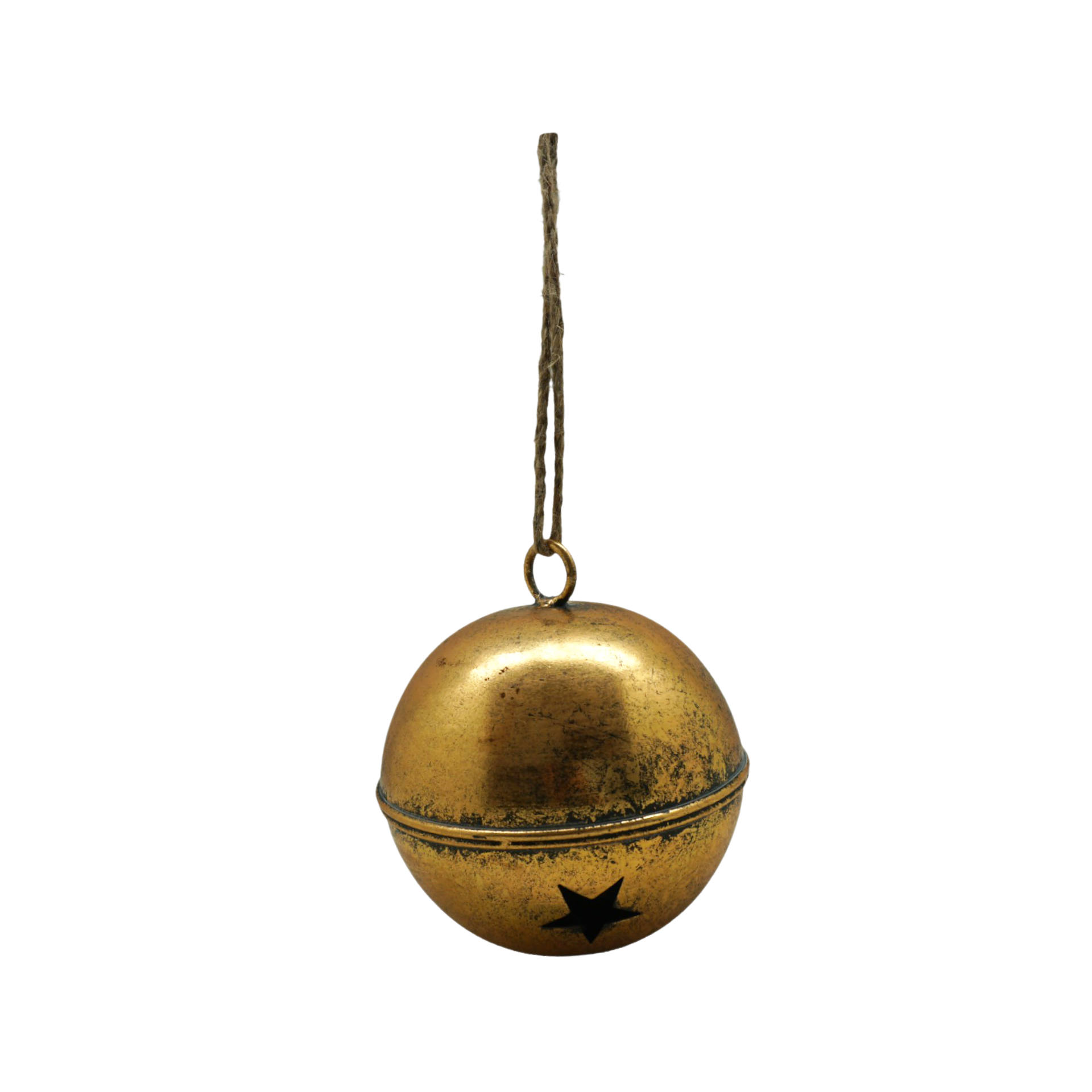 Darstellung von Metallkugel gold klein m. Sterne