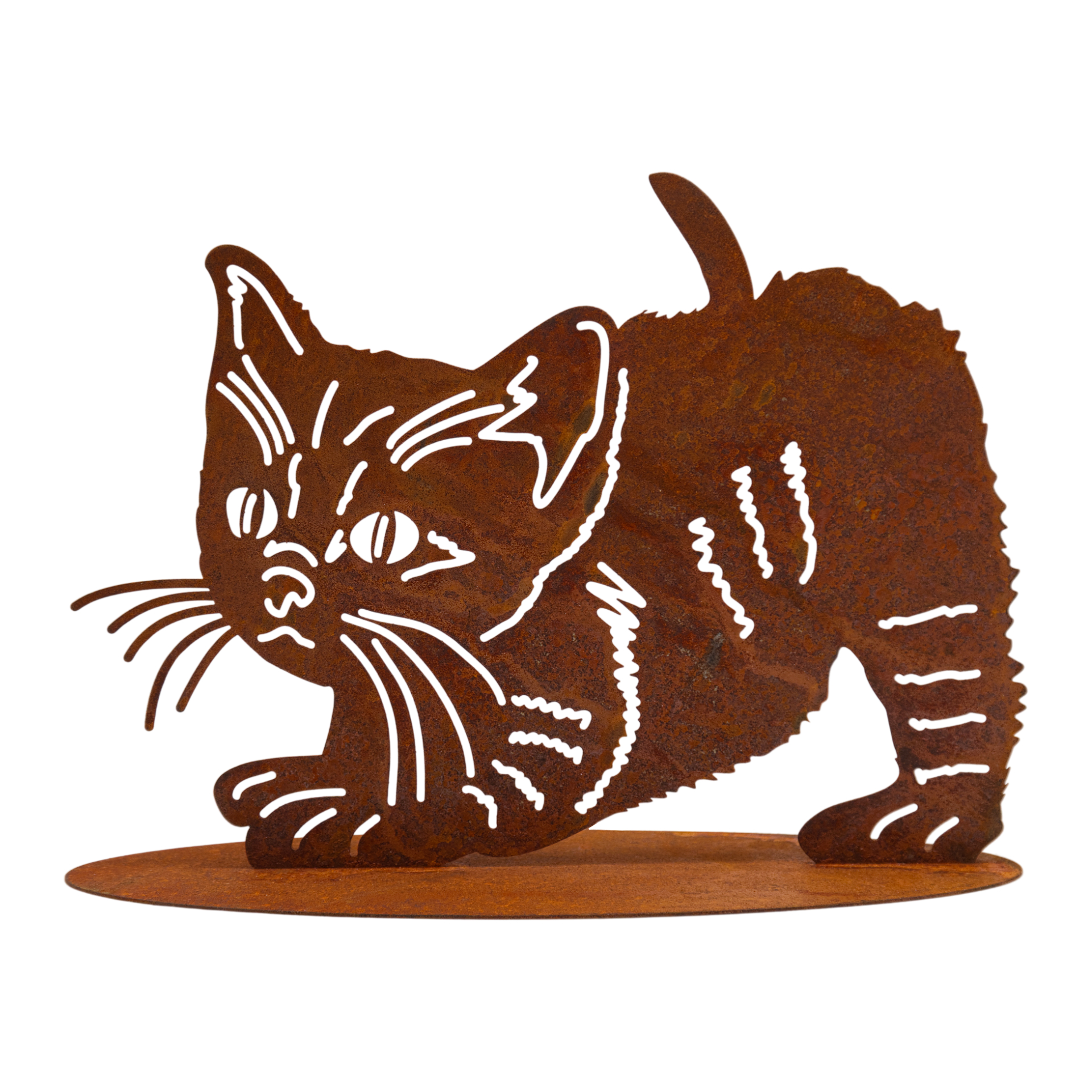 Darstellung von lauernde Katze mittel auf Platte