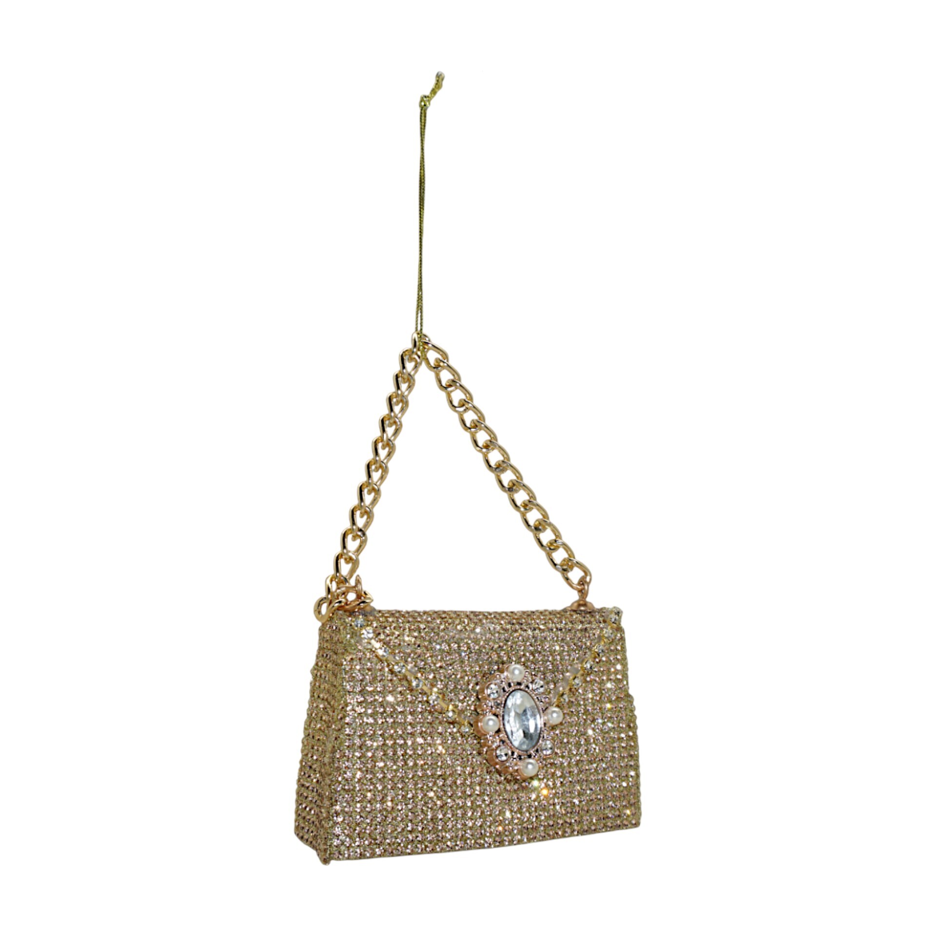Darstellung von Tasche m. Kette Gold Glas