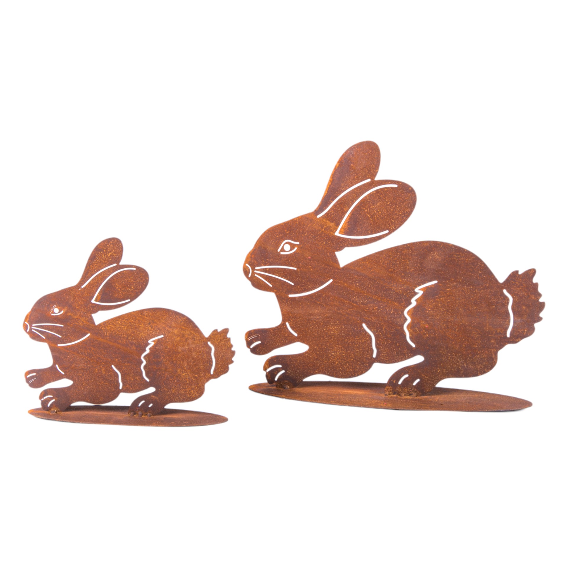 hoppelnder Hase klein auf Platte Darstellung von hoppelnder Hase klein auf Platte