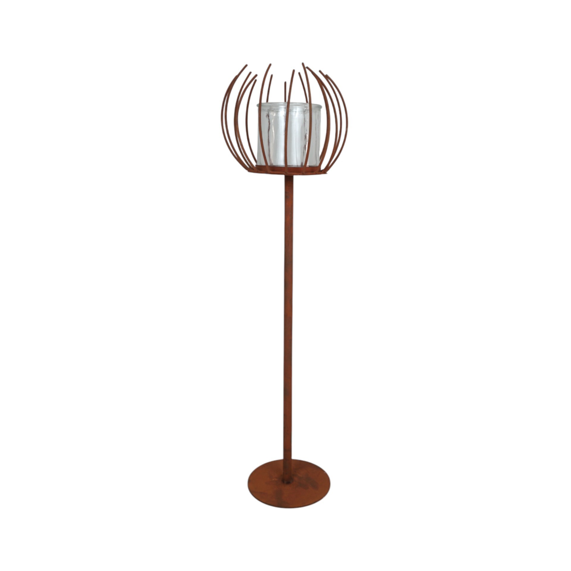 Darstellung von Windlicht Spinne rost mittel a. Fuss