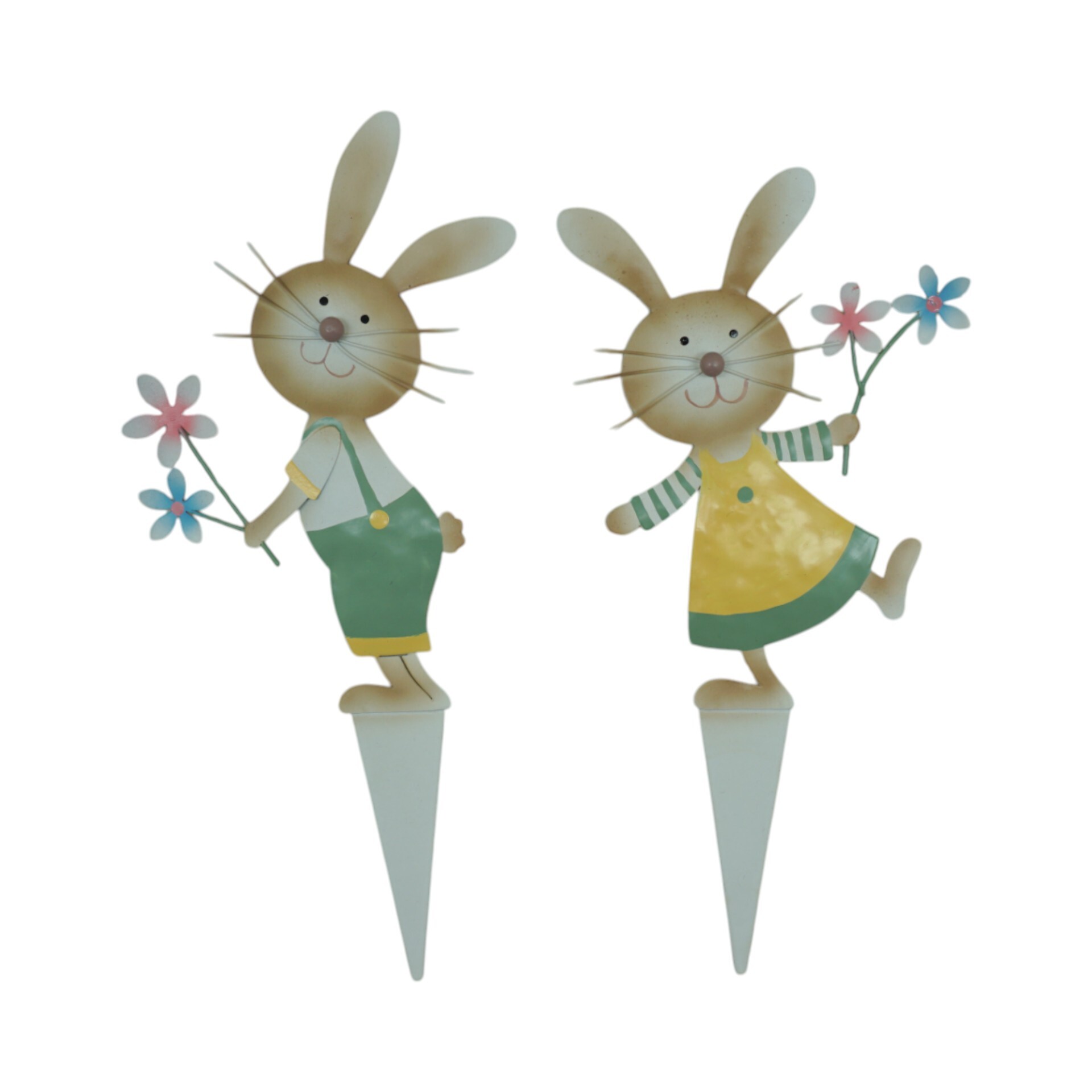 Darstellung von Hasenpaar Blumen a. Pin, sortiert