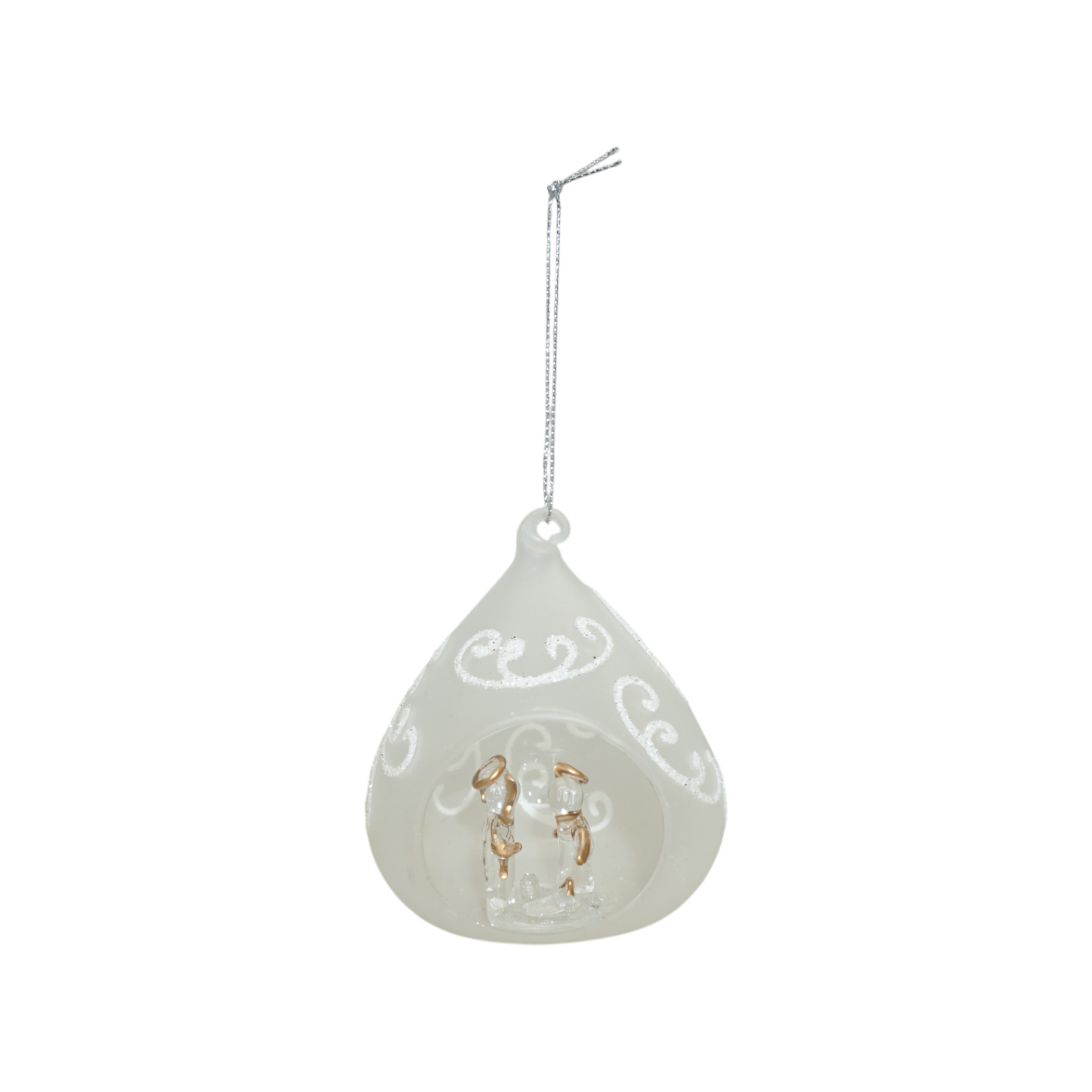 Glaskrippe frosted m. Krippe Darstellung von Glaskrippe frosted m. Krippe