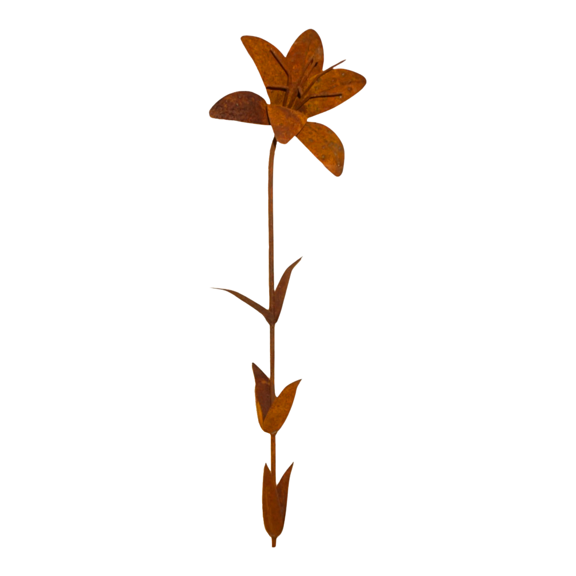 Darstellung von Lilie z. Stecken rost, h= 110 cm, b= 25 cm