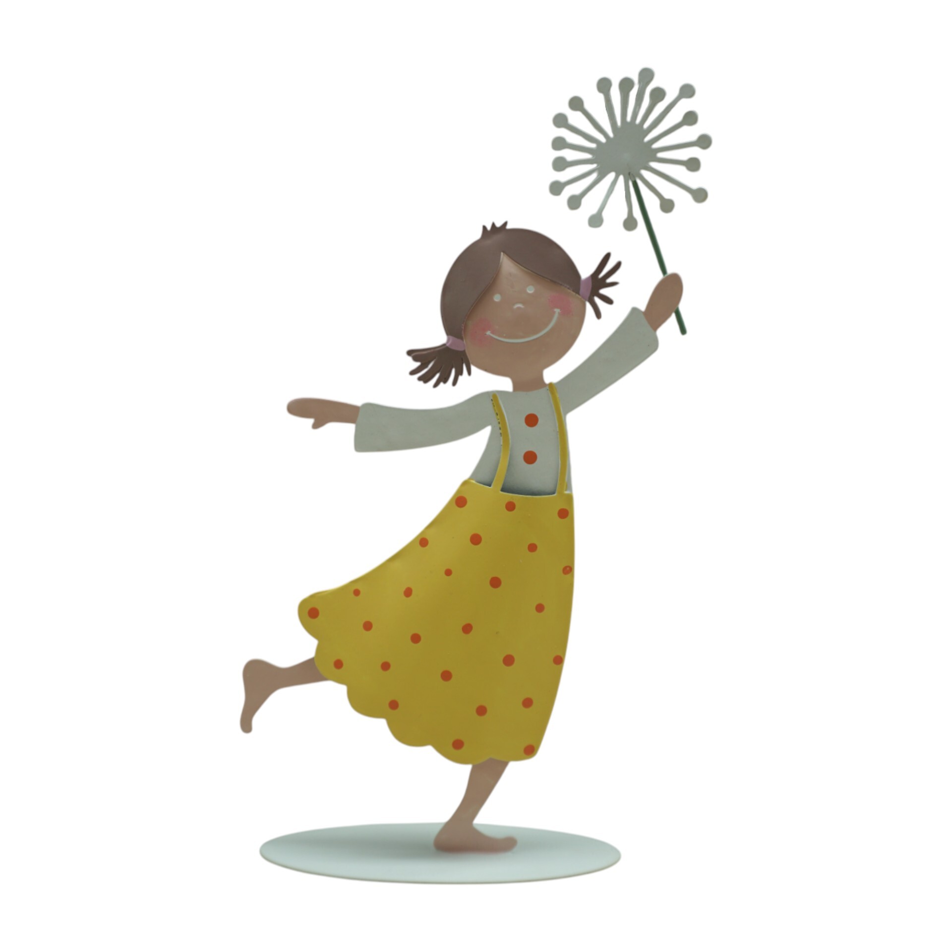 Darstellung von Pünktchentanz a. Platte, GELB Pusteblume gross