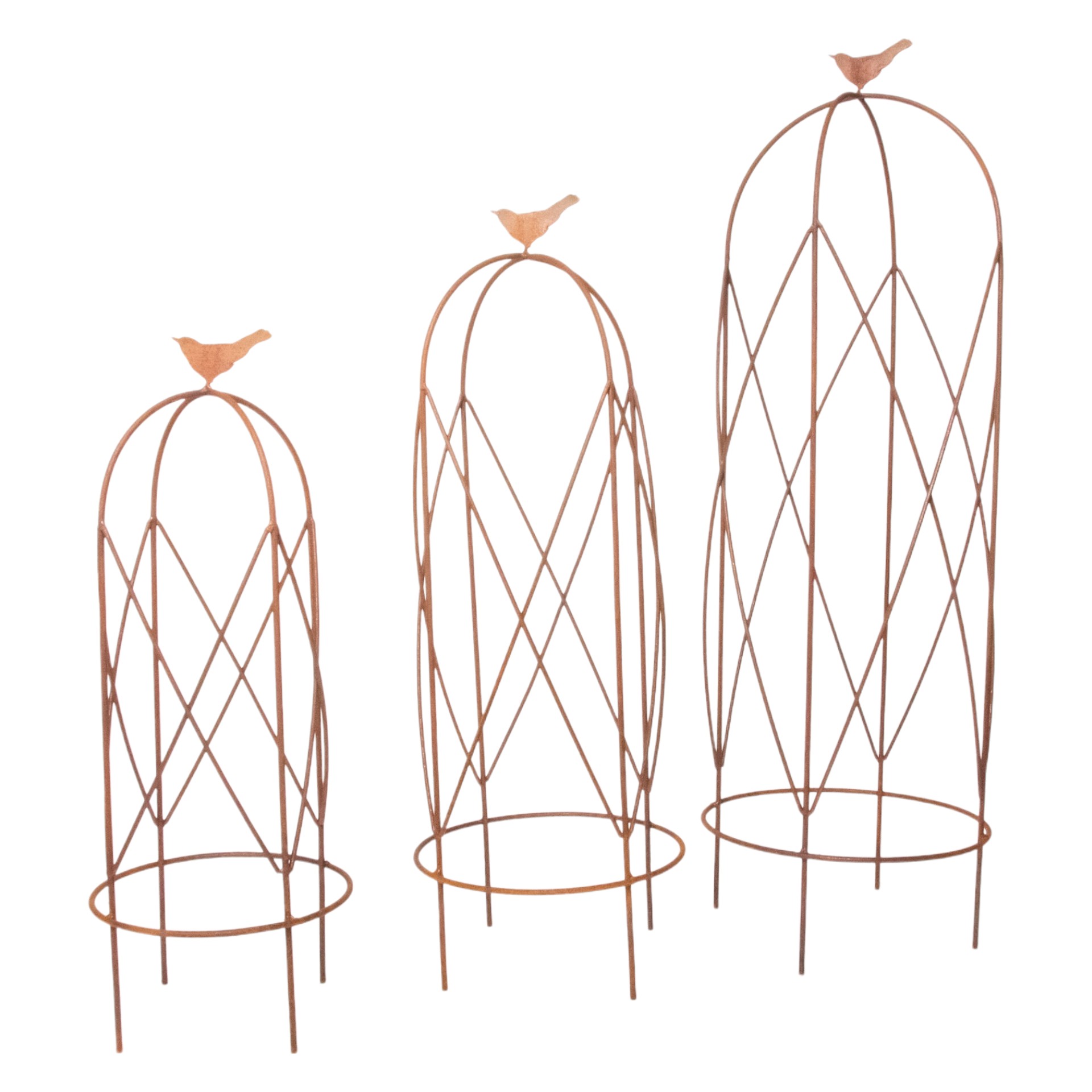 Rankhilfenset rund 3tlg. mit Kreuz und Vogel Darstellung von Rankhilfenset rund 3tlg. mit Kreuz und Vogel