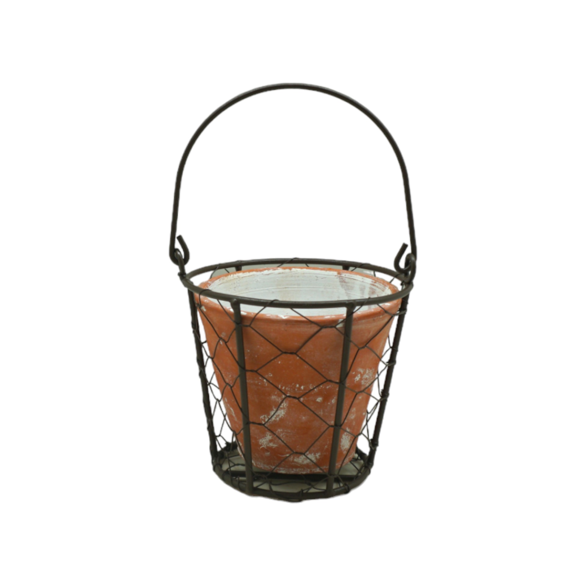 Draht Ton Topf terra washed klein Darstellung von Draht Ton Topf terra washed klein