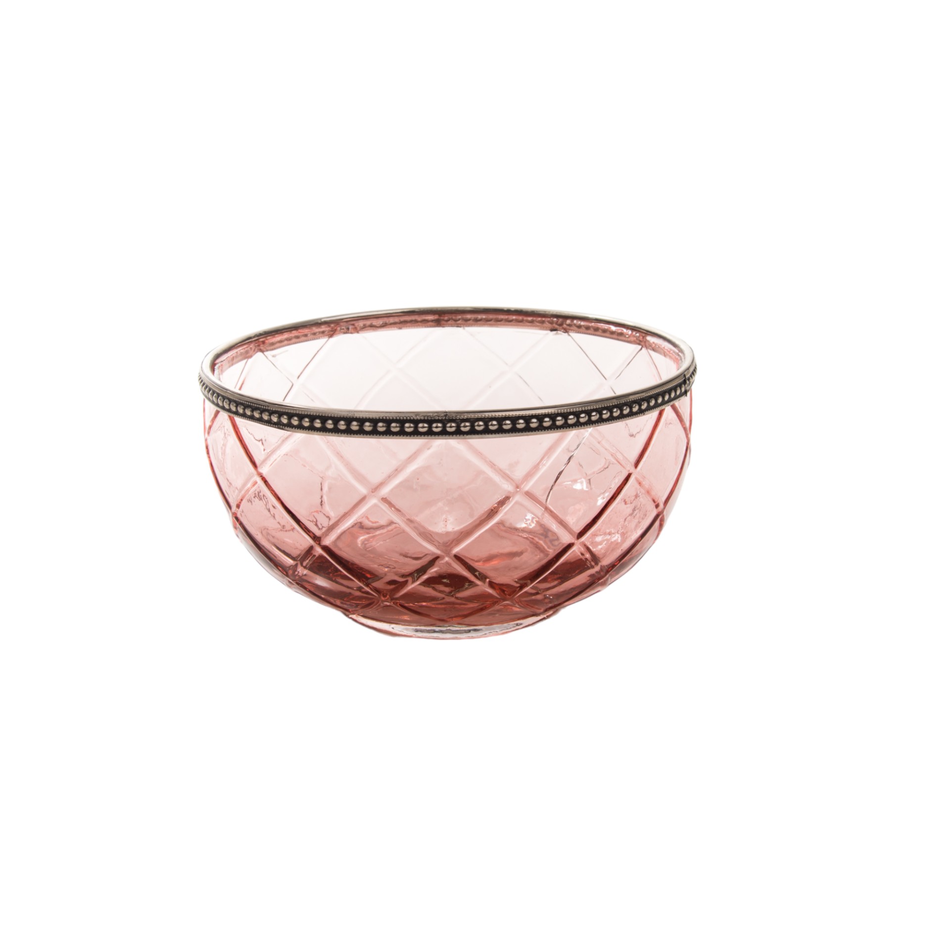 Darstellung von Glasschalen gross m. Metallrand sortiert