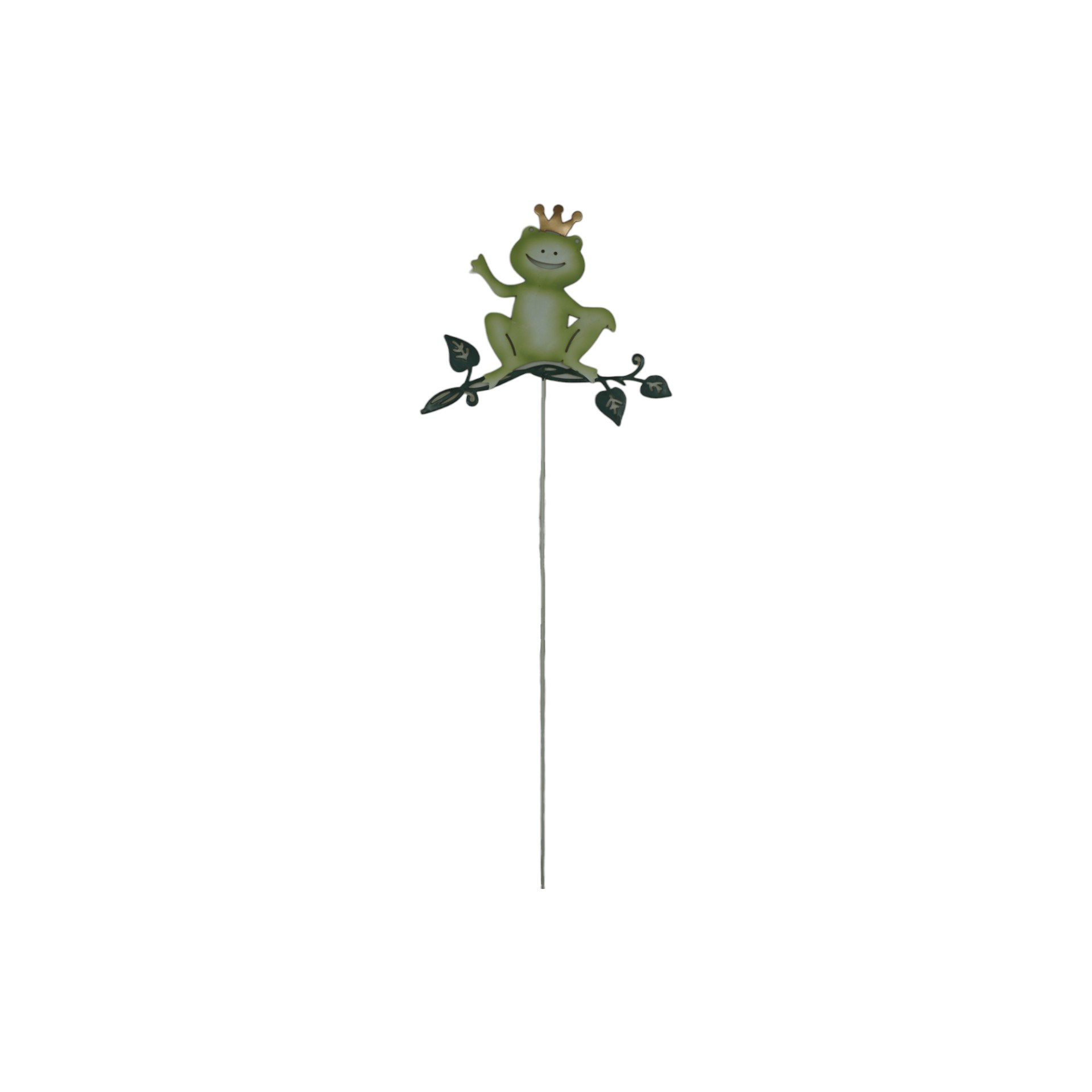 Darstellung von Froschkönig grün a. Ast m. Blättern