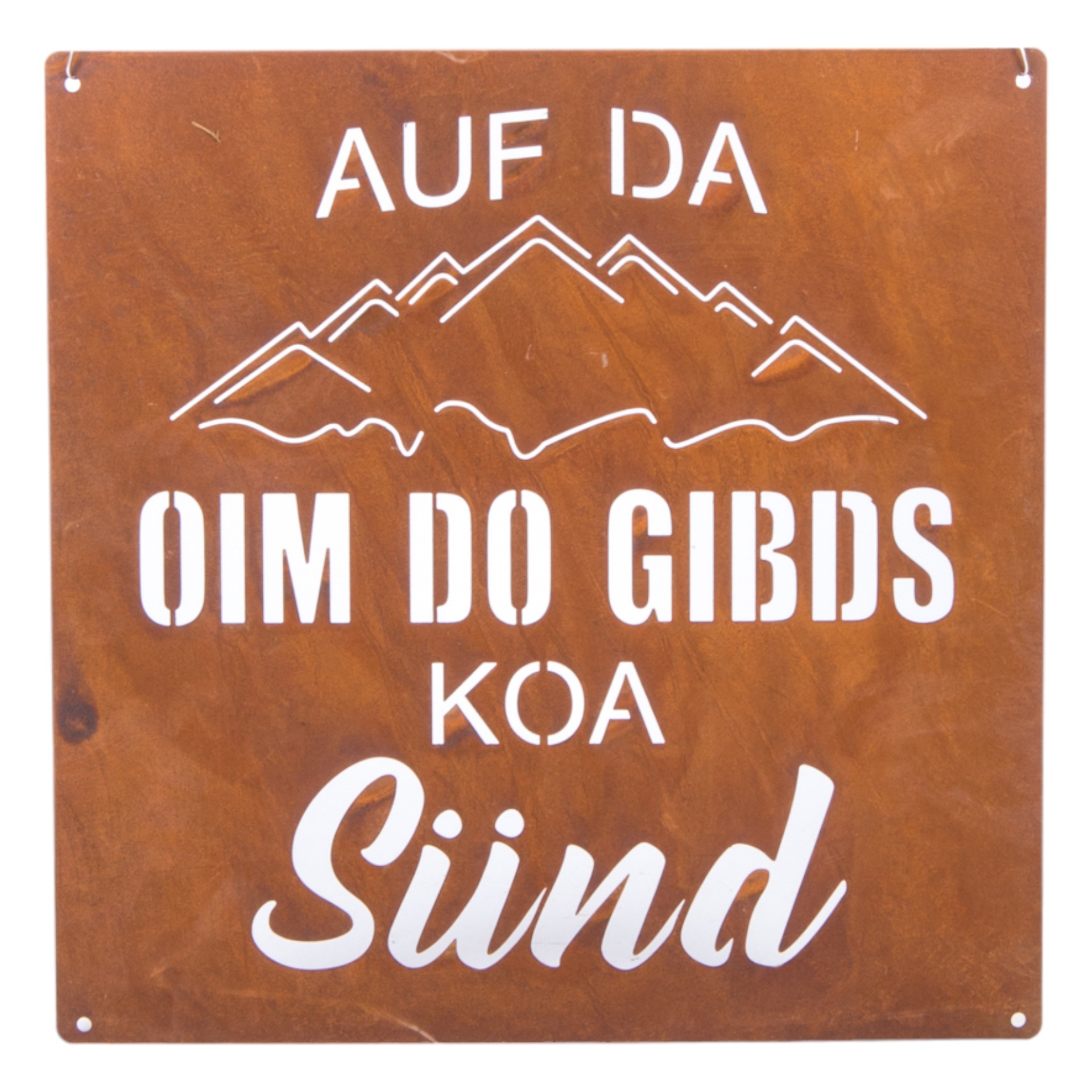 RP Tafel Auf da oim do gibt’s koa Sünd Darstellung von RP Tafel Auf da oim do gibt’s koa Sünd